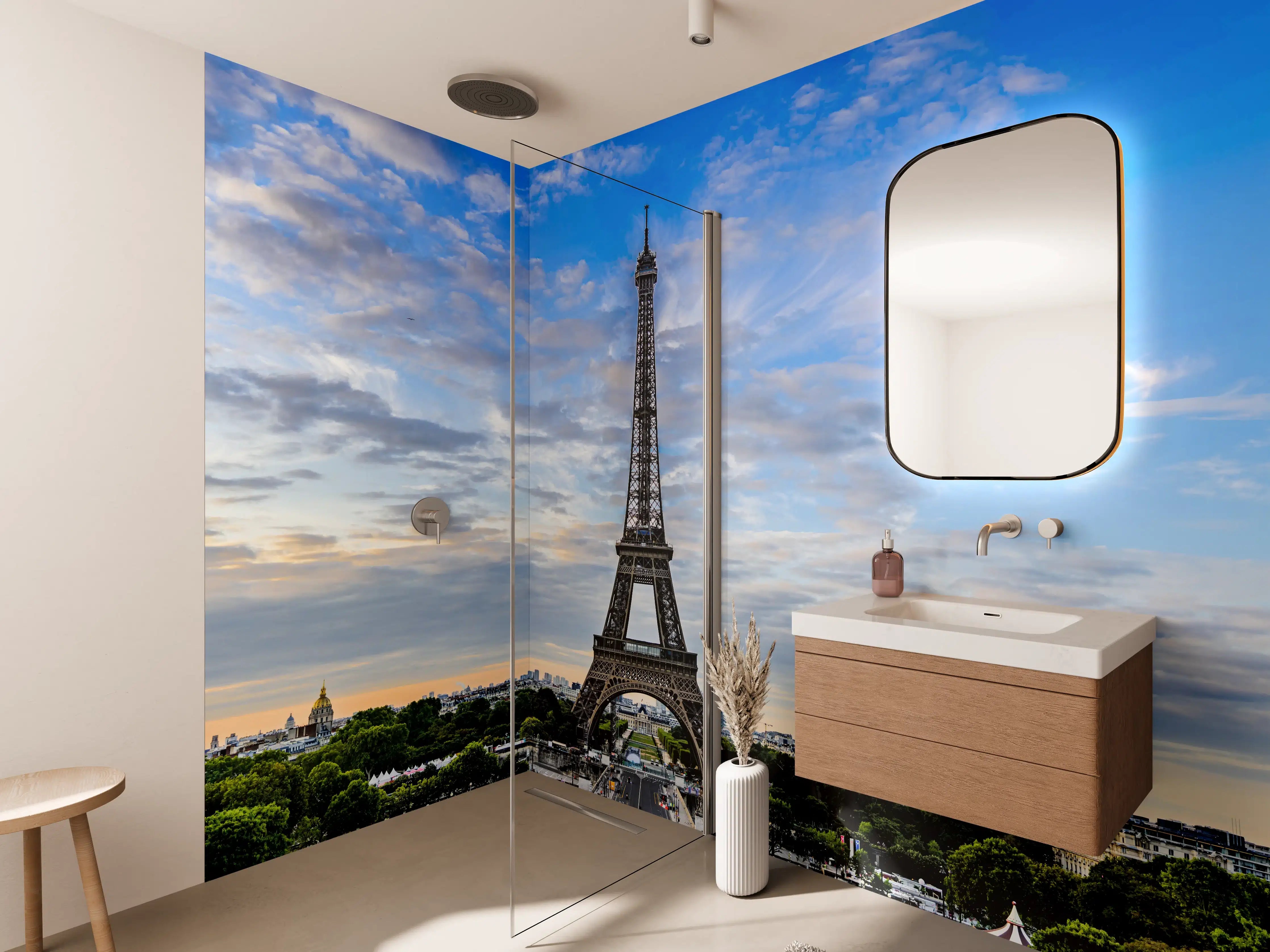 Wandverkleidung Bad - Paris-Eiffelturm im Sonnenuntergang