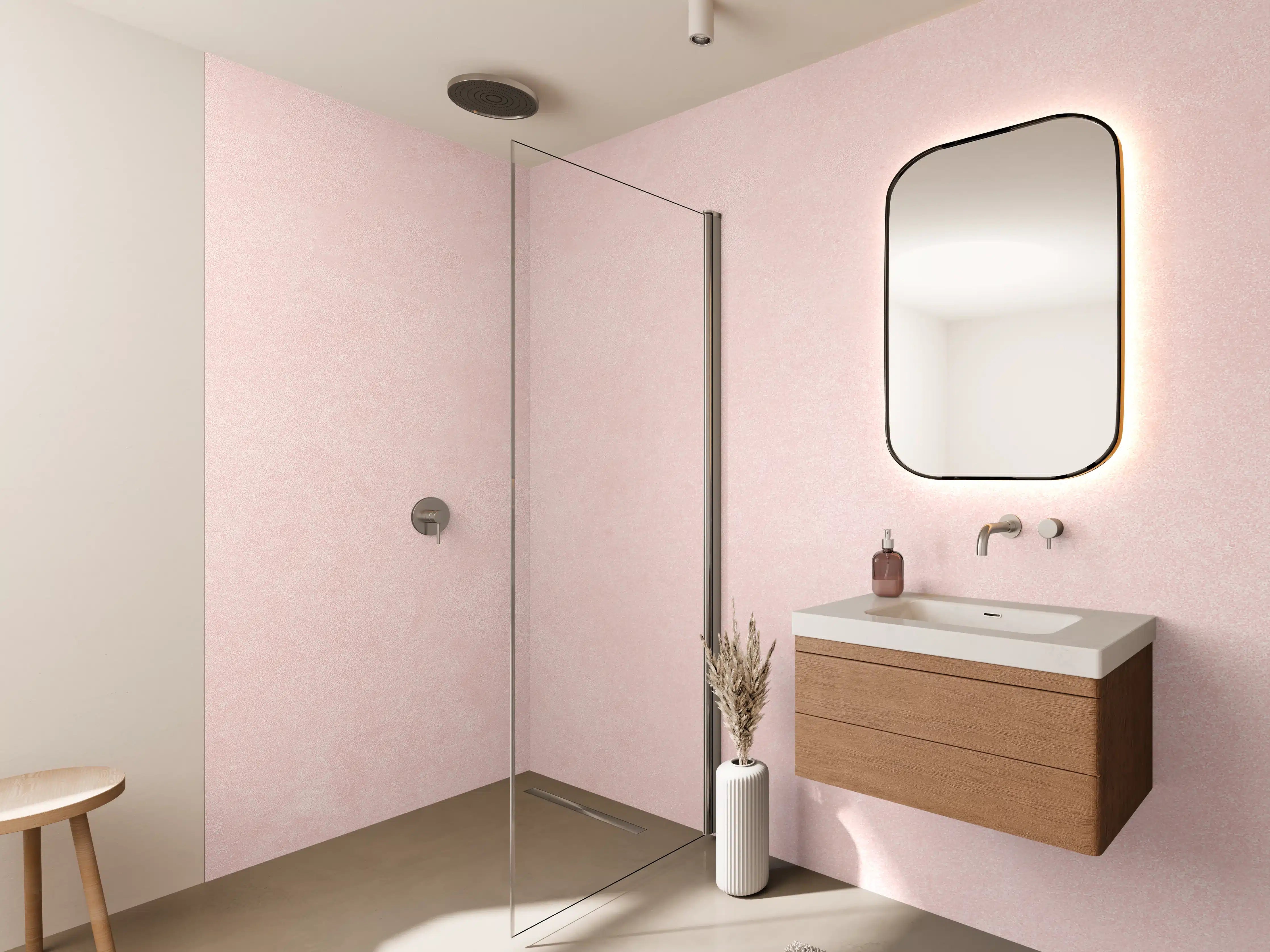Wandverkleidung Bad - Pinke Wandtextur