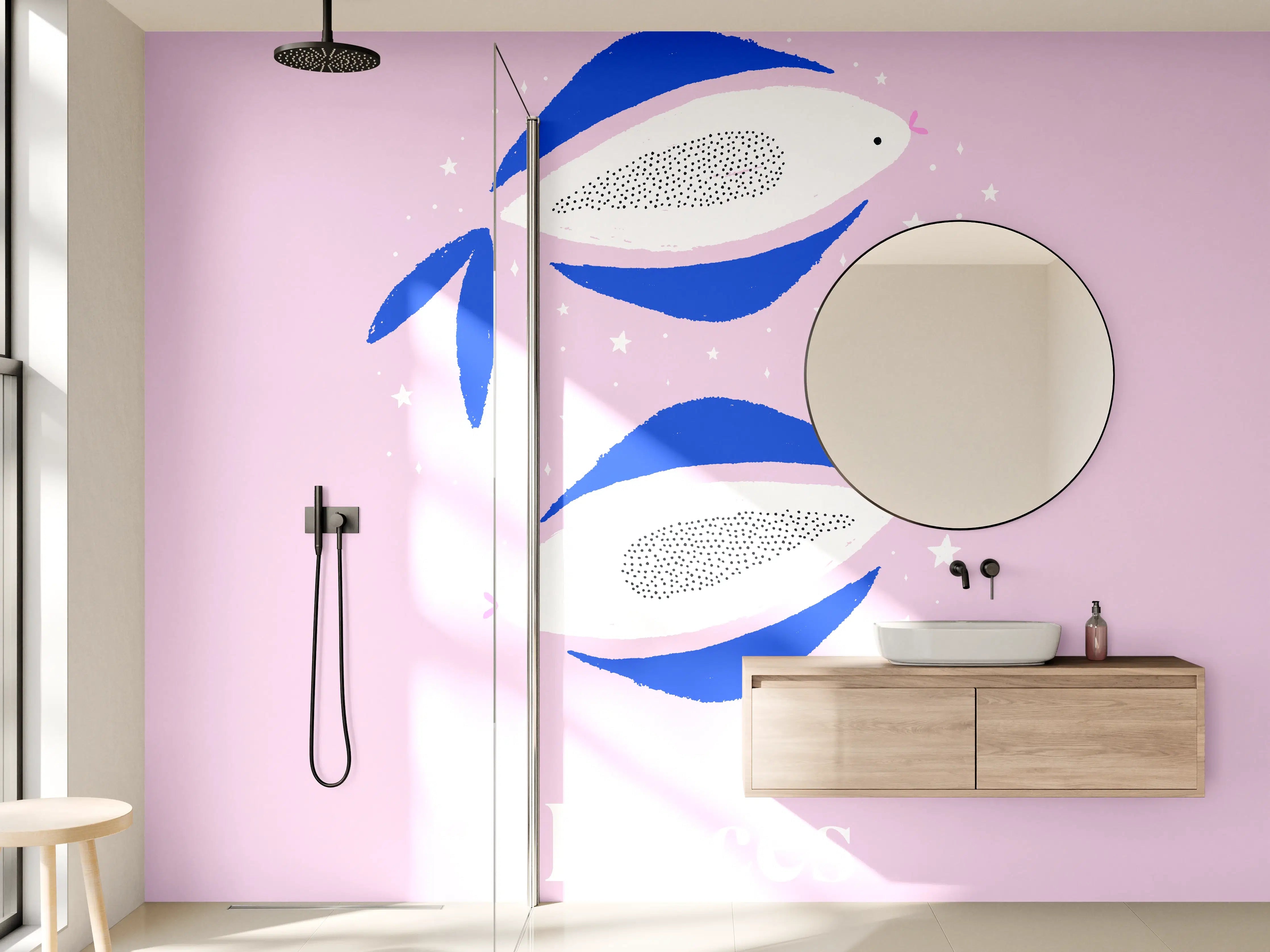 Wandverkleidung Bad - Pisces Astrology Illustration