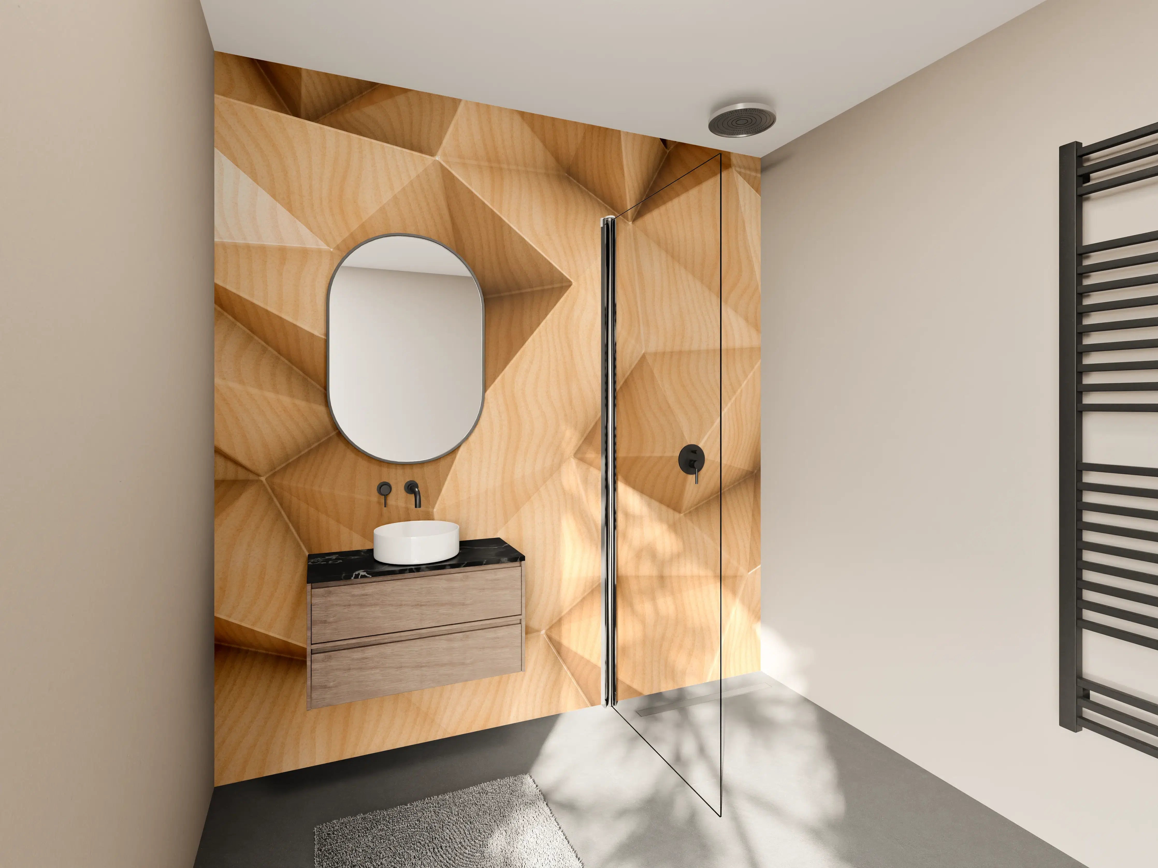 Wandverkleidung Bad - Polygonaler abstrakter Hintergrund