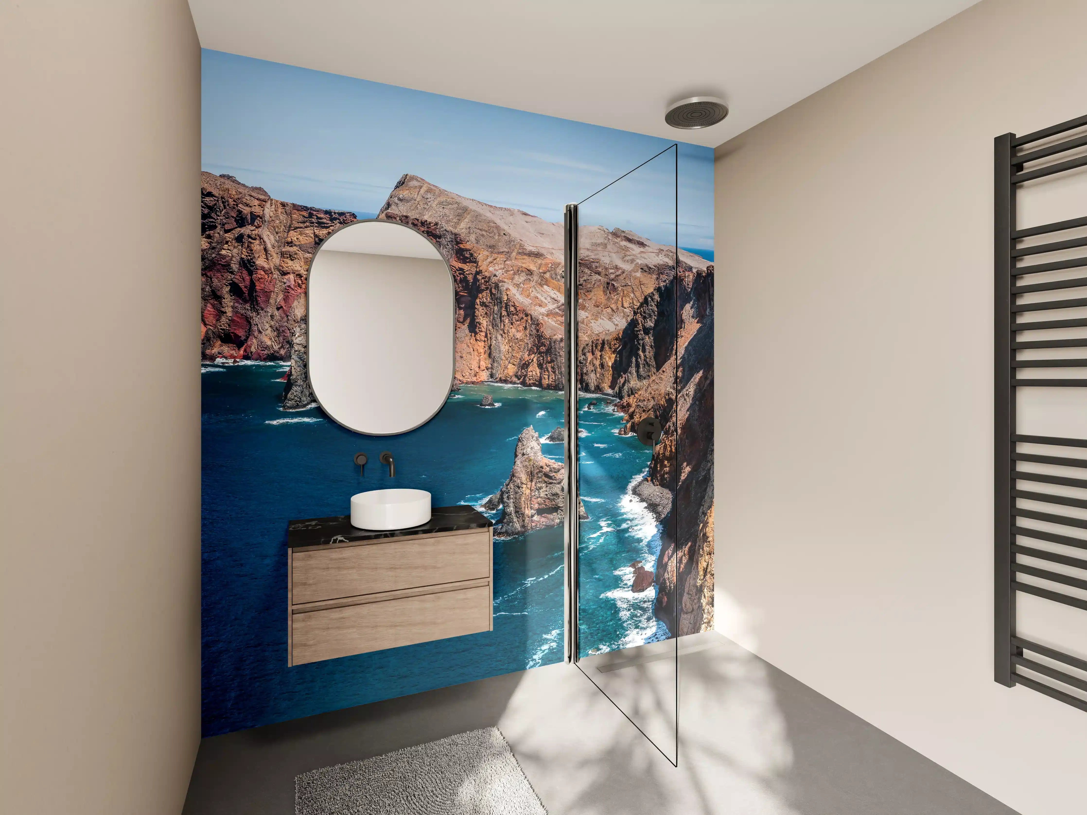 Wandverkleidung Bad - Portugal Felsklippen, Tiefes Blau