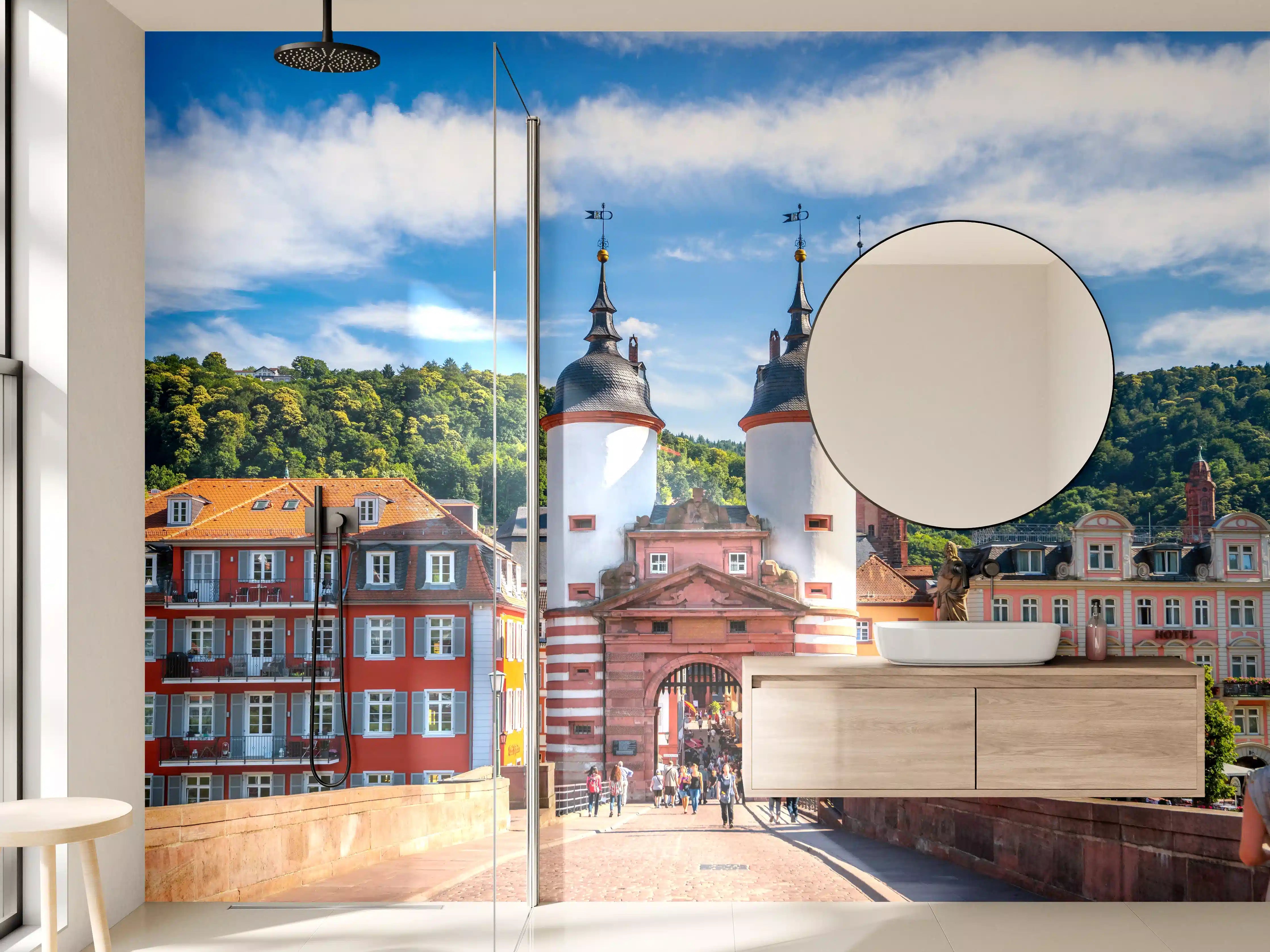 Wandverkleidung Bad - Prächtiger Anblick auf Brücke in Heidelberg