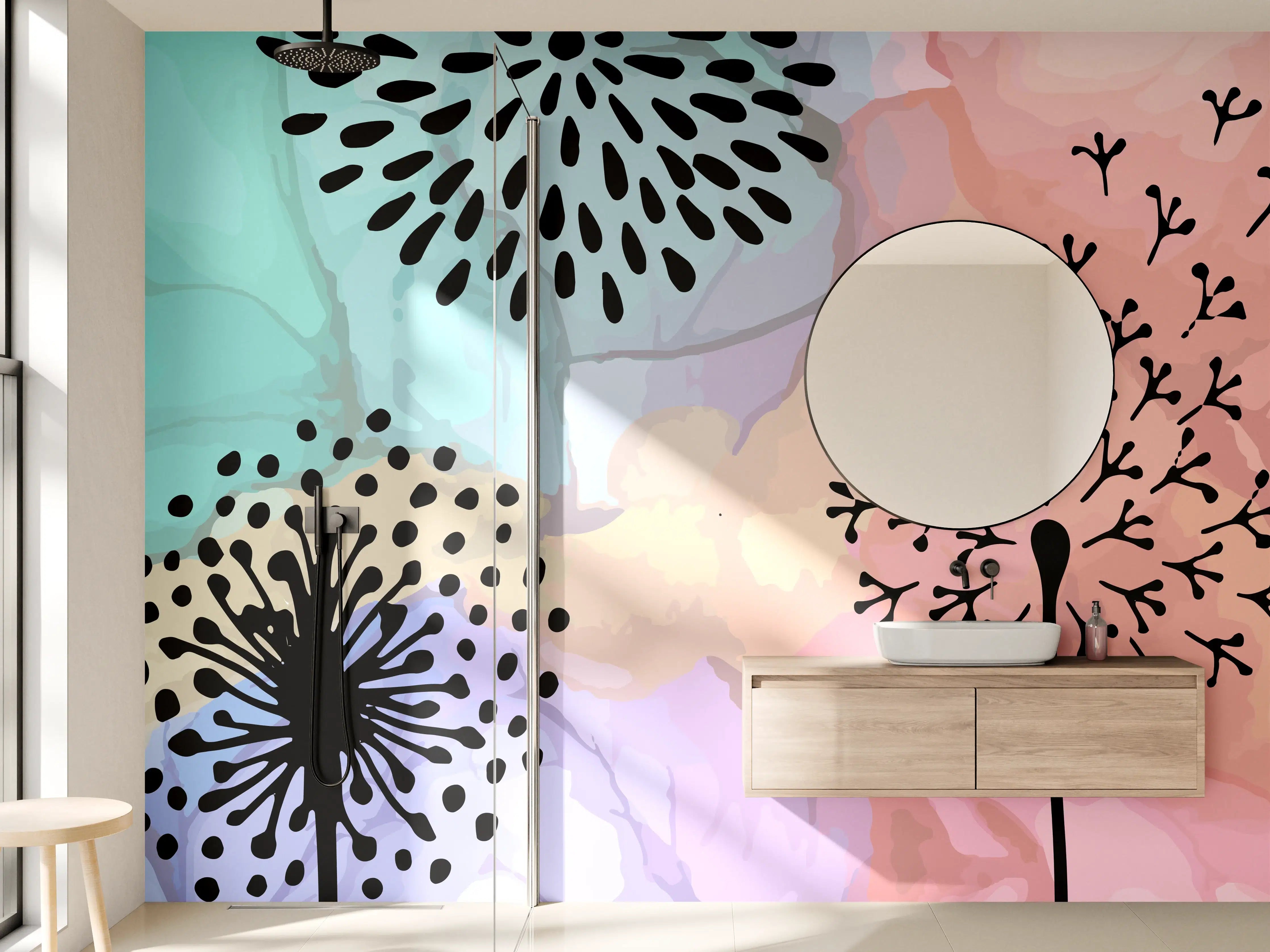 Wandverkleidung Bad - Pusteblume Aquarell