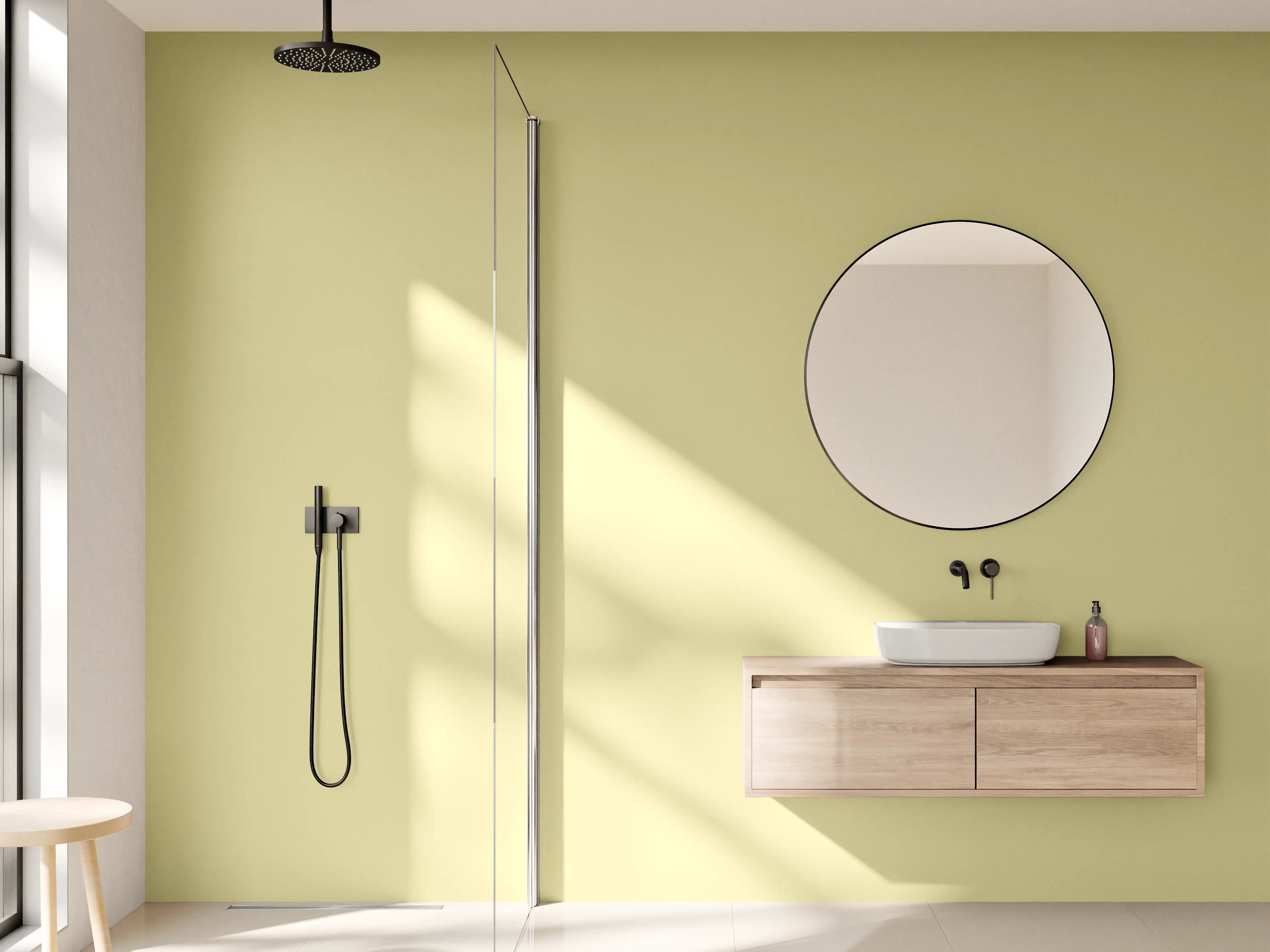 Wandverkleidung Bad - RAL 1000 (Grünbeige)