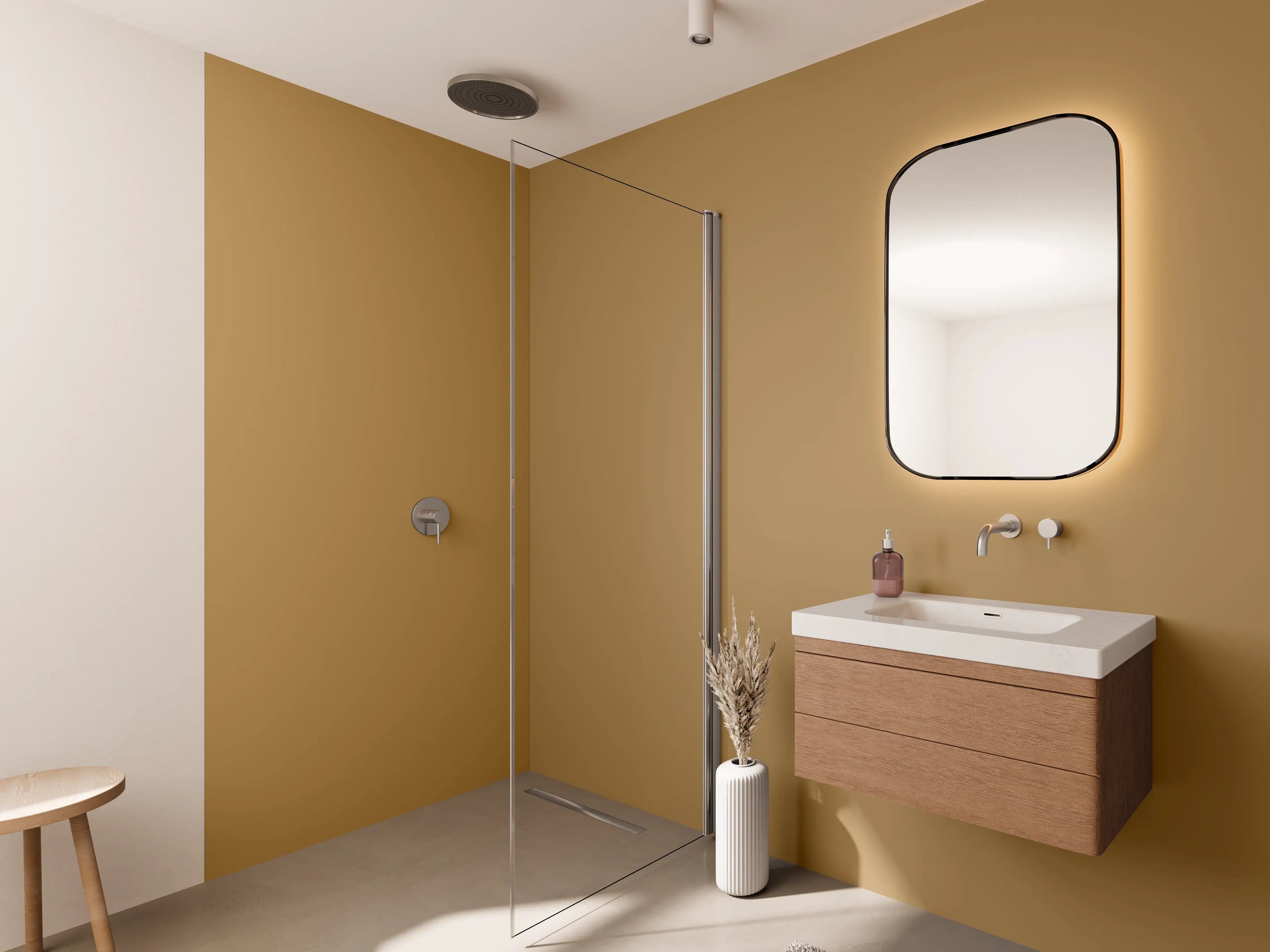 Wandverkleidung Bad - RAL 1011 (Braunbeige)