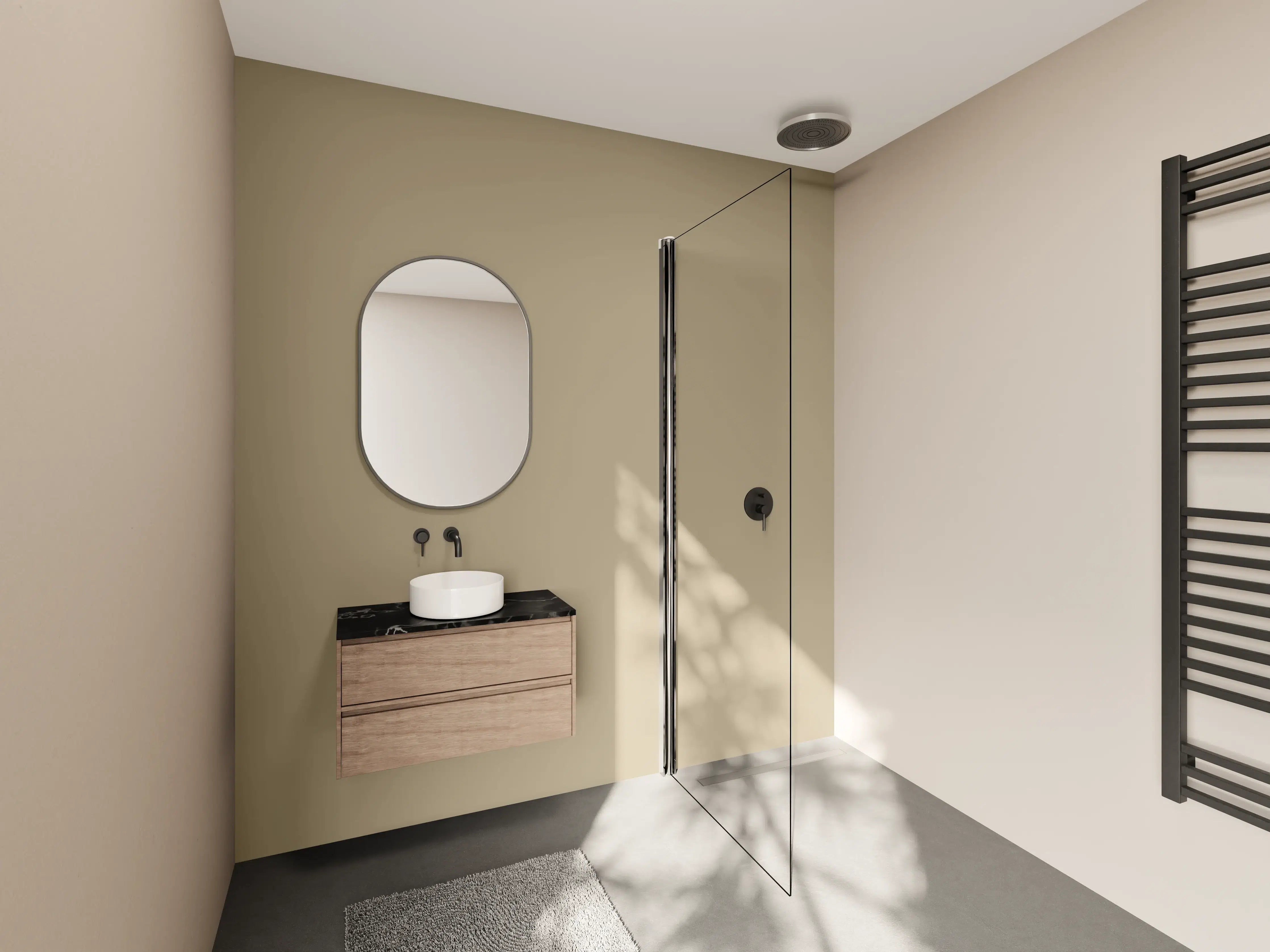 Wandverkleidung Bad - RAL 1019 (Graubeige)