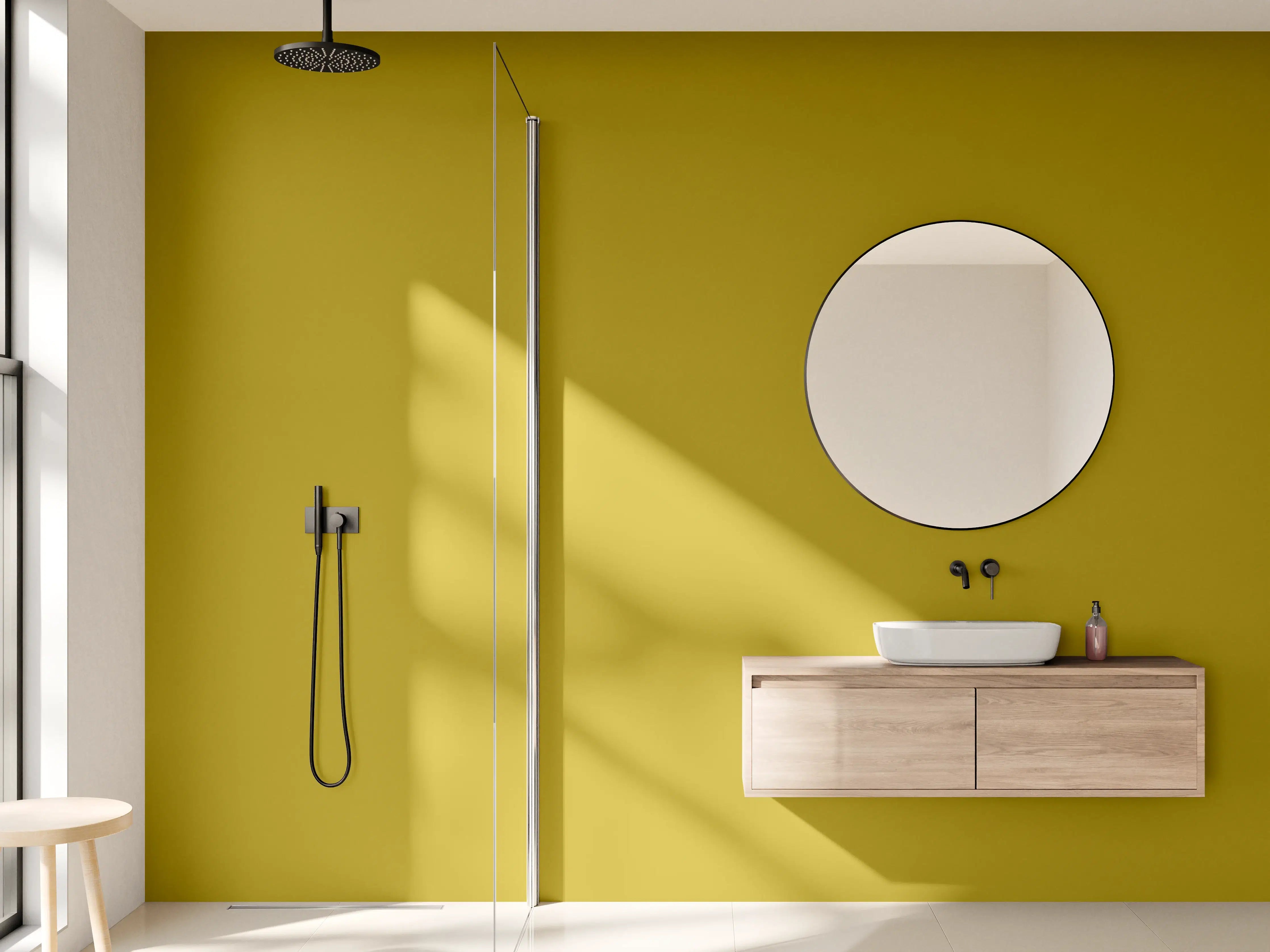 Wandverkleidung Bad - RAL 1027 (Curry)