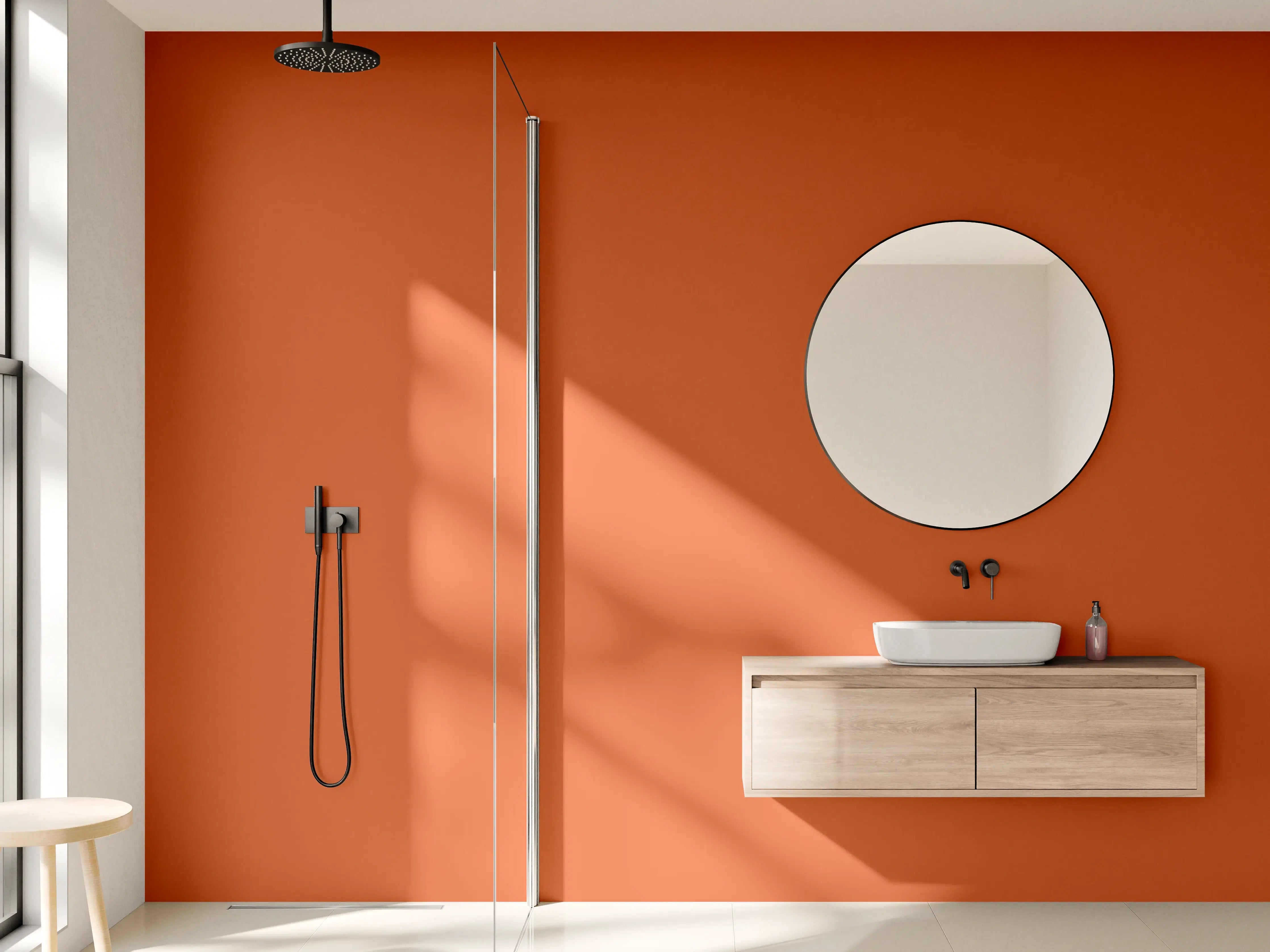 Wandverkleidung Bad - RAL 2001 (Rot-Orange)