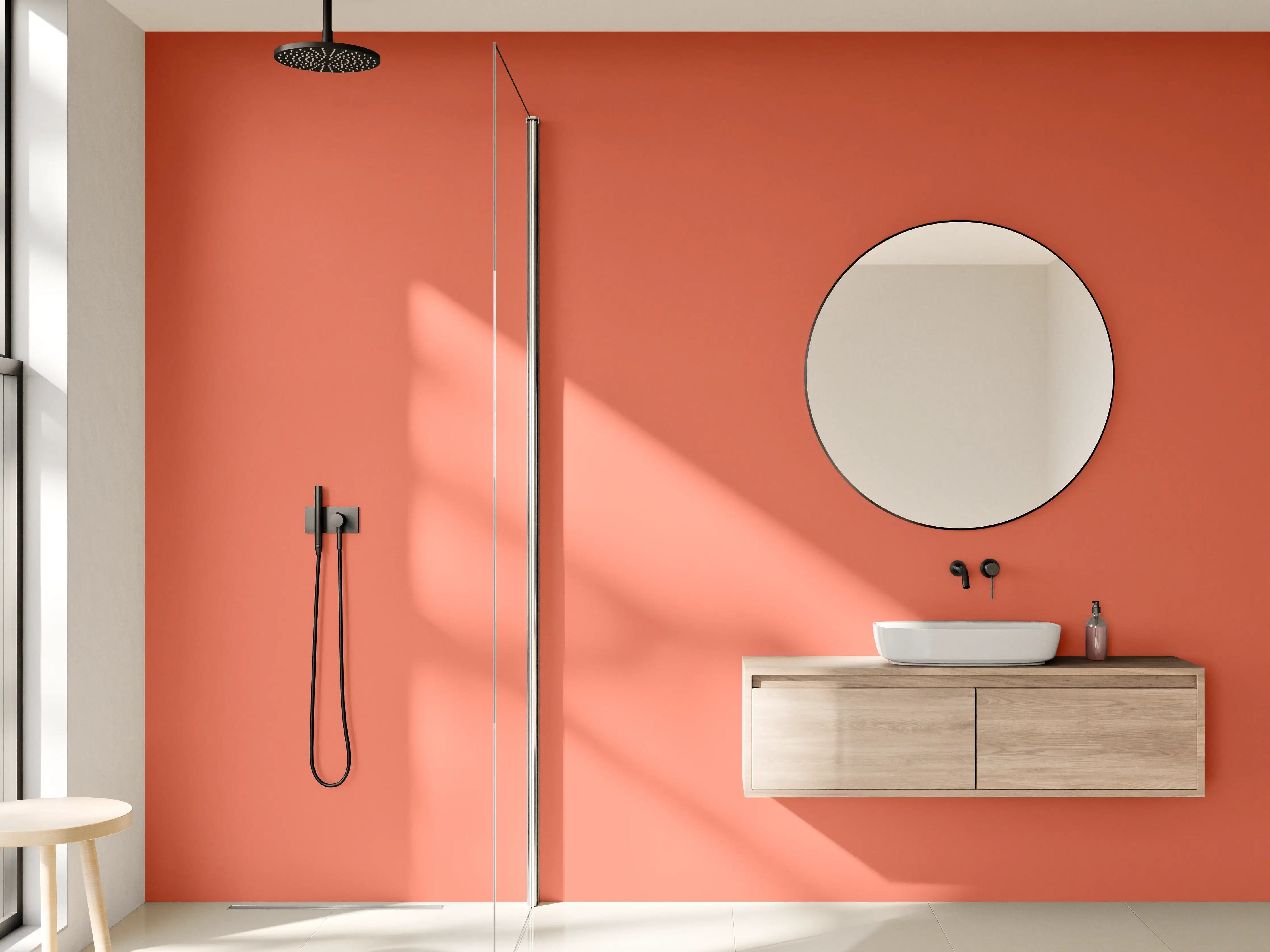 Wandverkleidung Bad - RAL 2012 (Lachsorange)