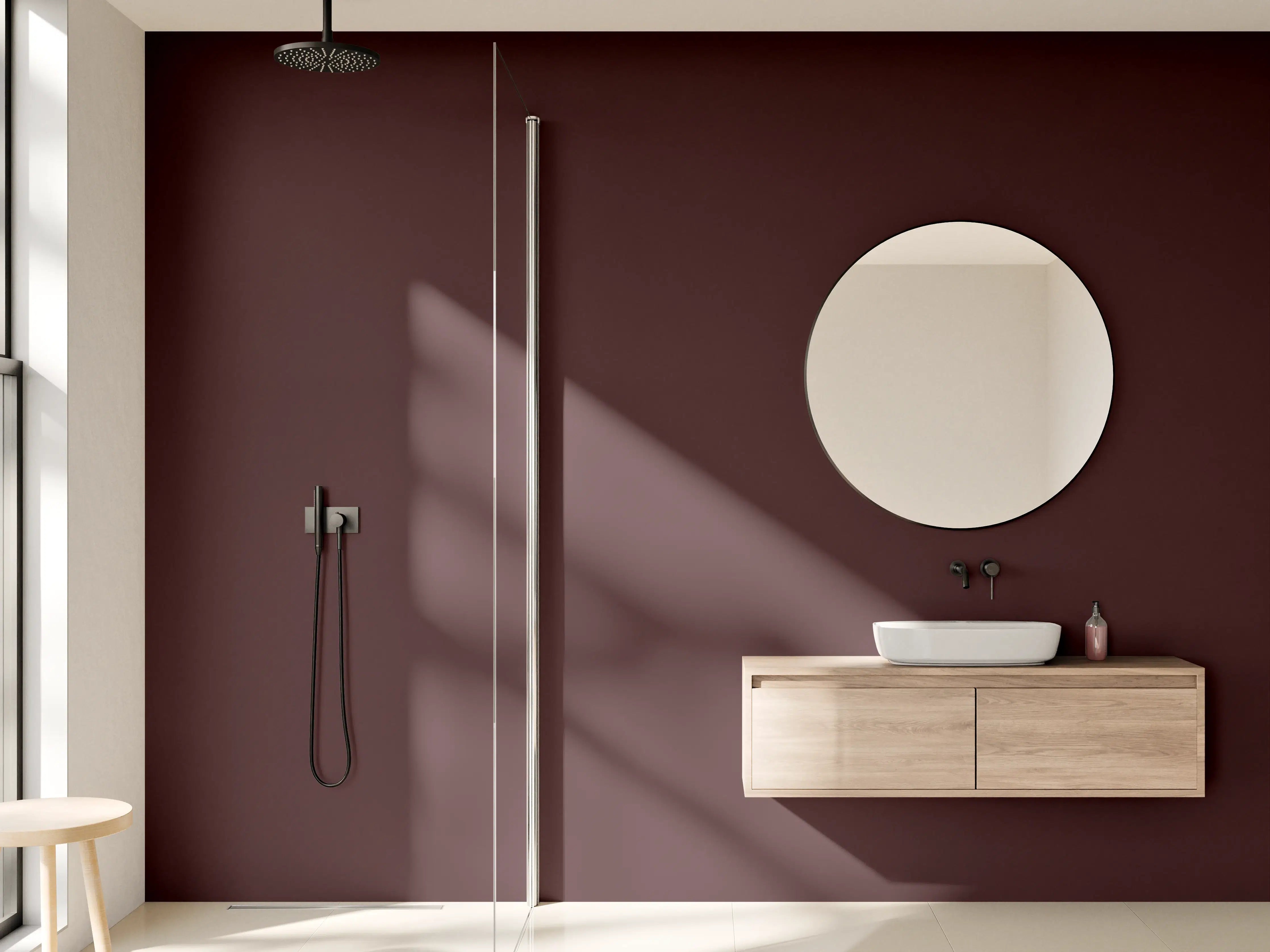 Wandverkleidung Bad - RAL 3007 (Schwarzrot)