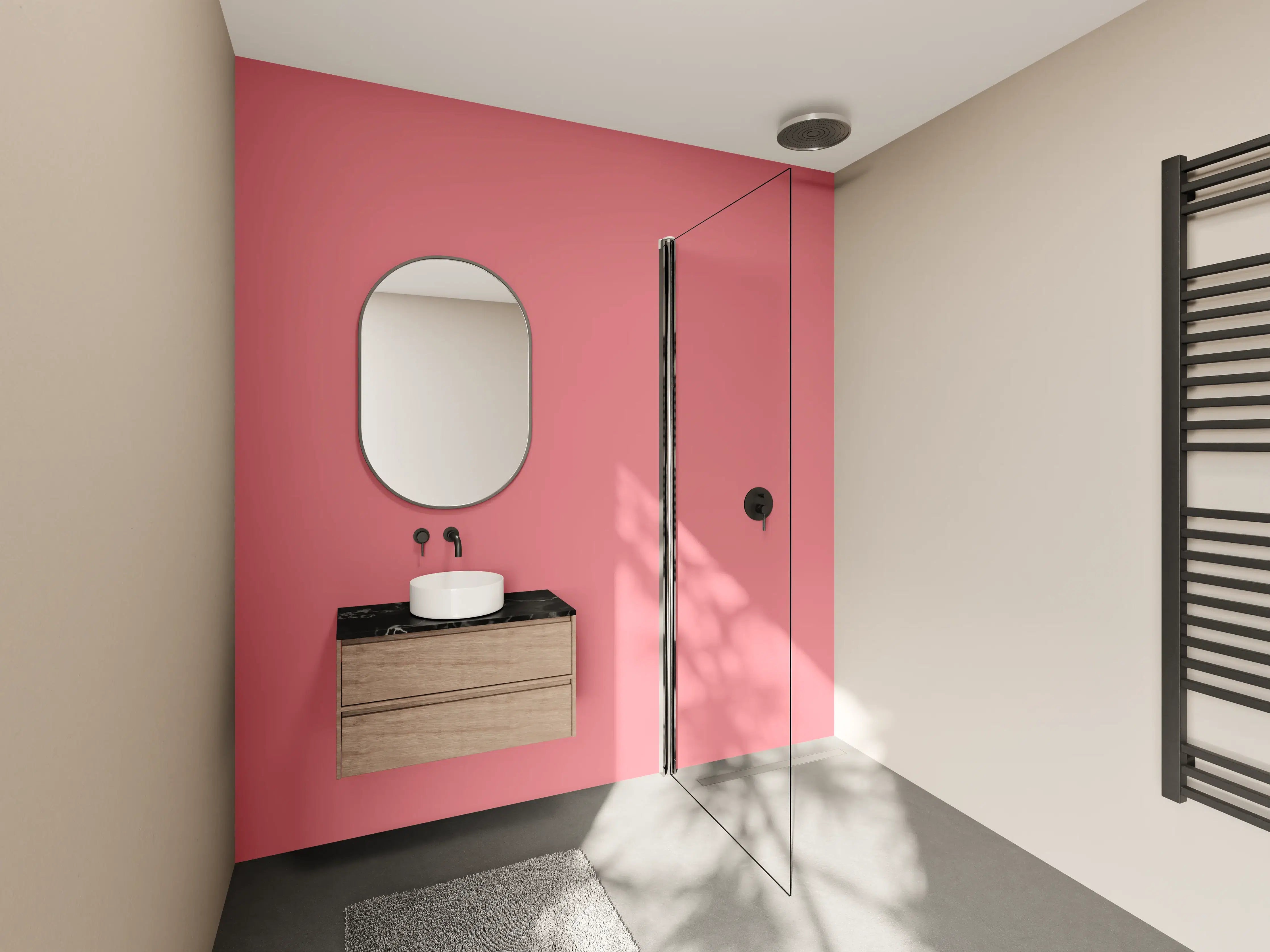Wandverkleidung Bad - RAL 3014 (Altrosa)