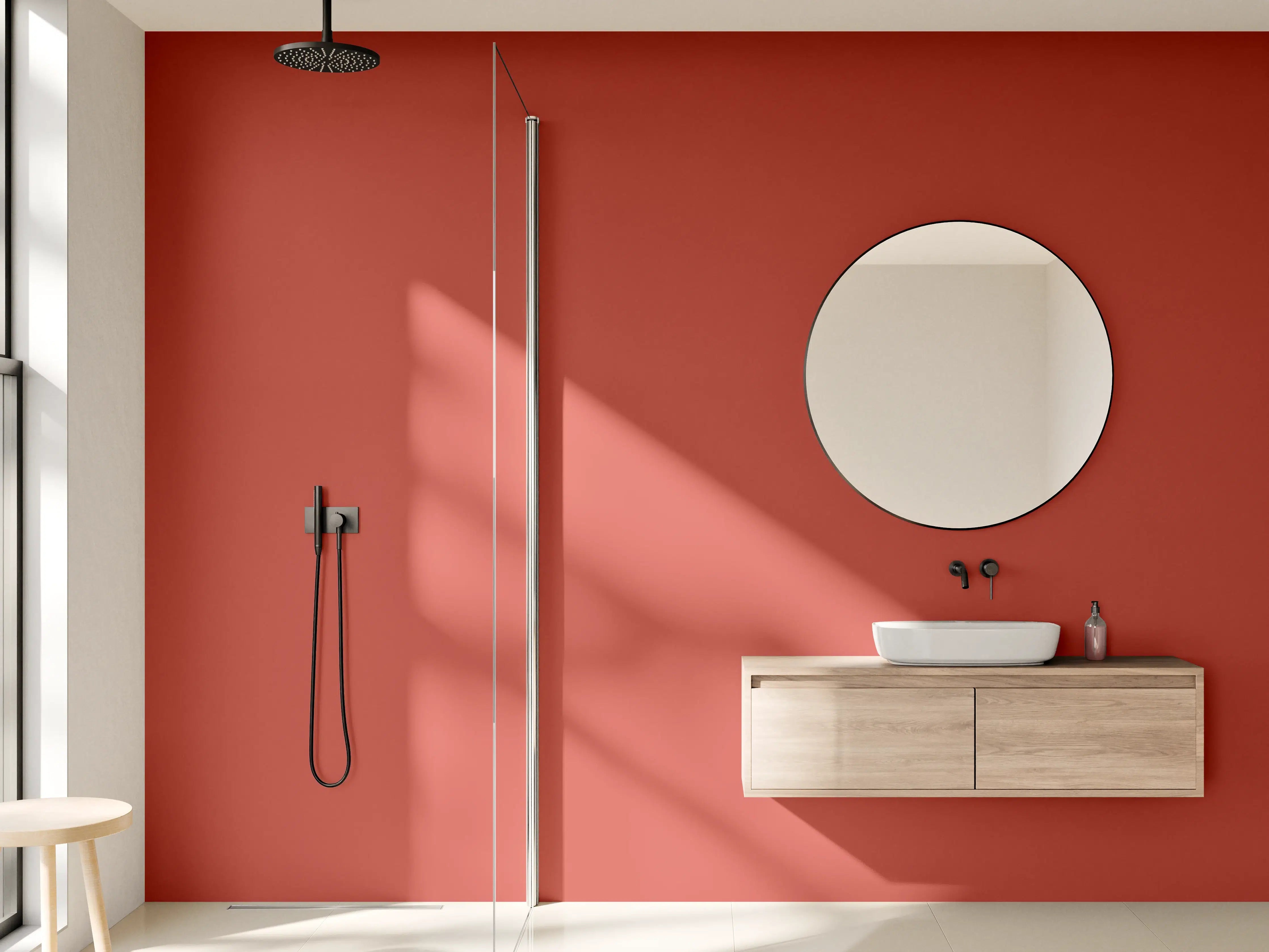 Wandverkleidung Bad - RAL 3016 (Korallenrot)