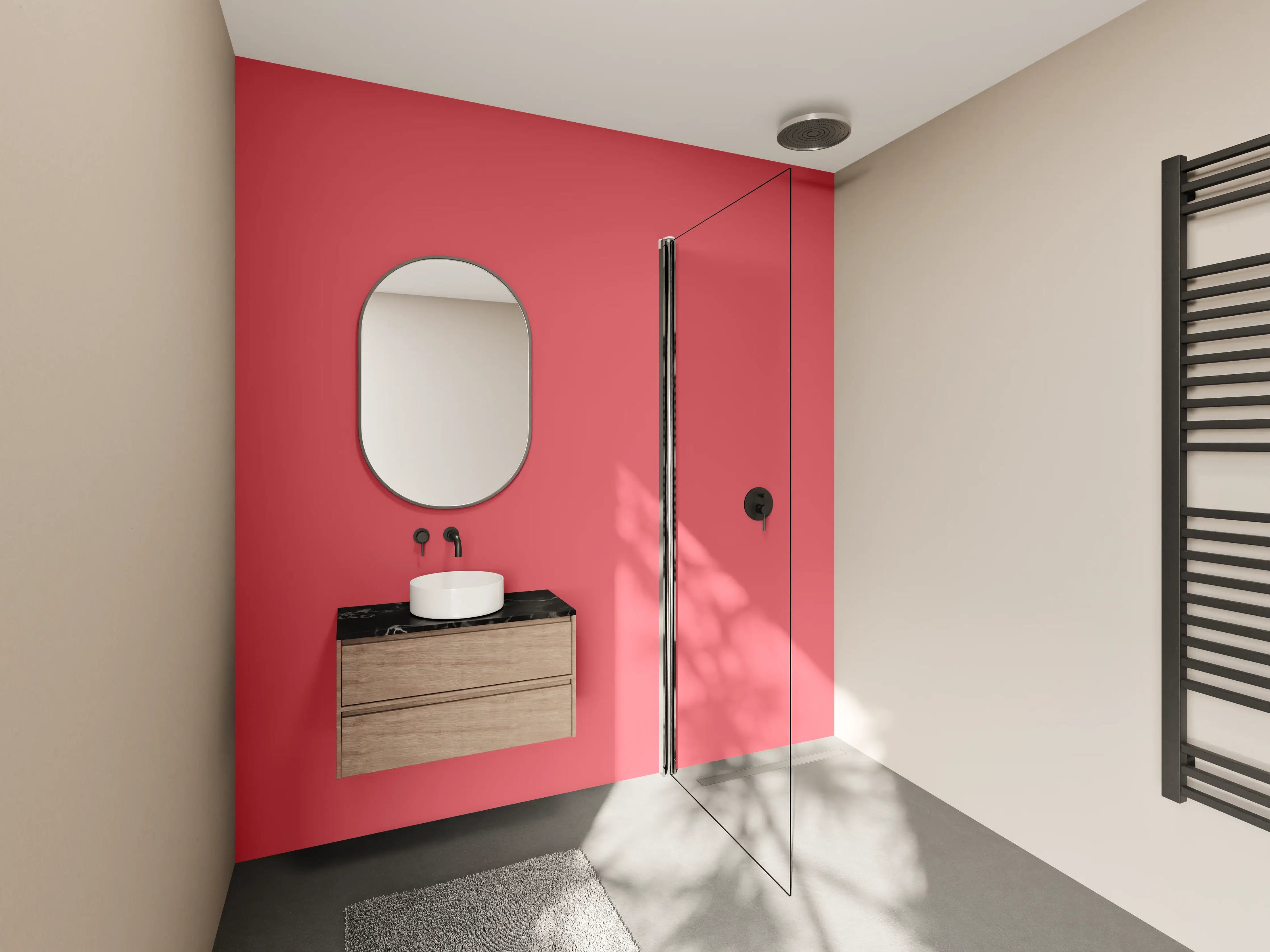 Wandverkleidung Bad - RAL 3017 (Rosa)