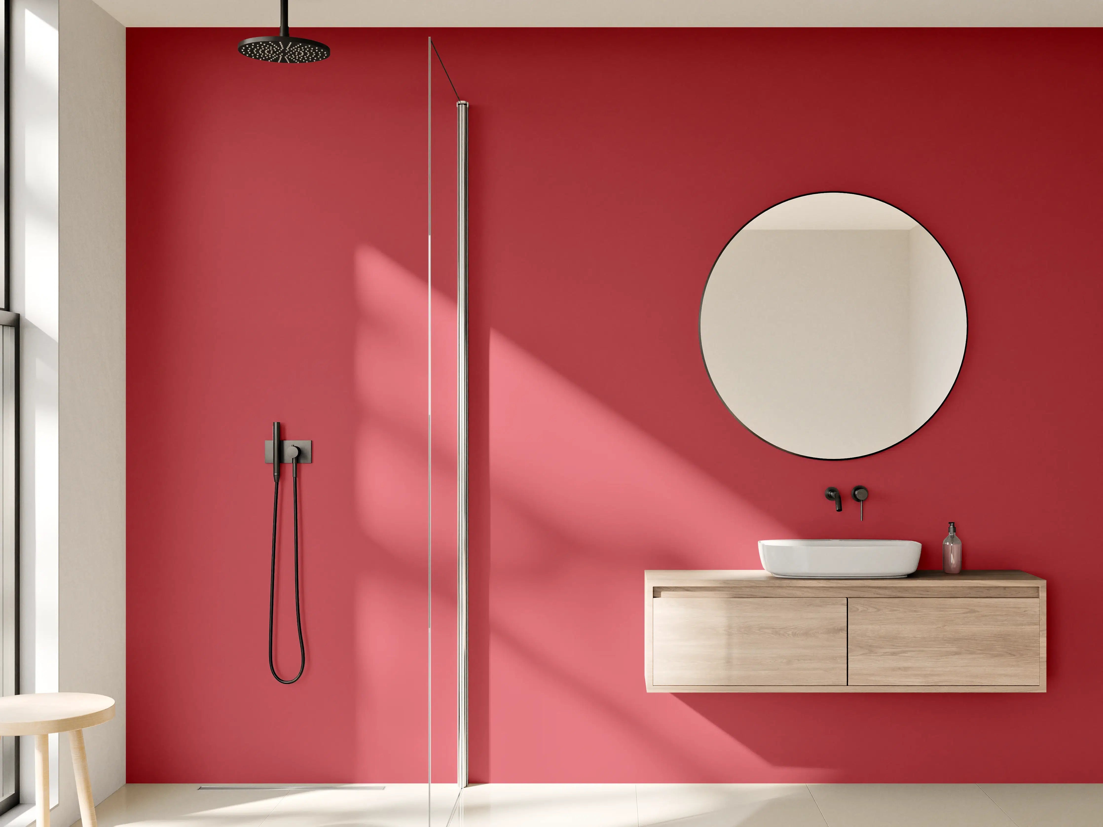 Wandverkleidung Bad - RAL 3031 (Orientrot)