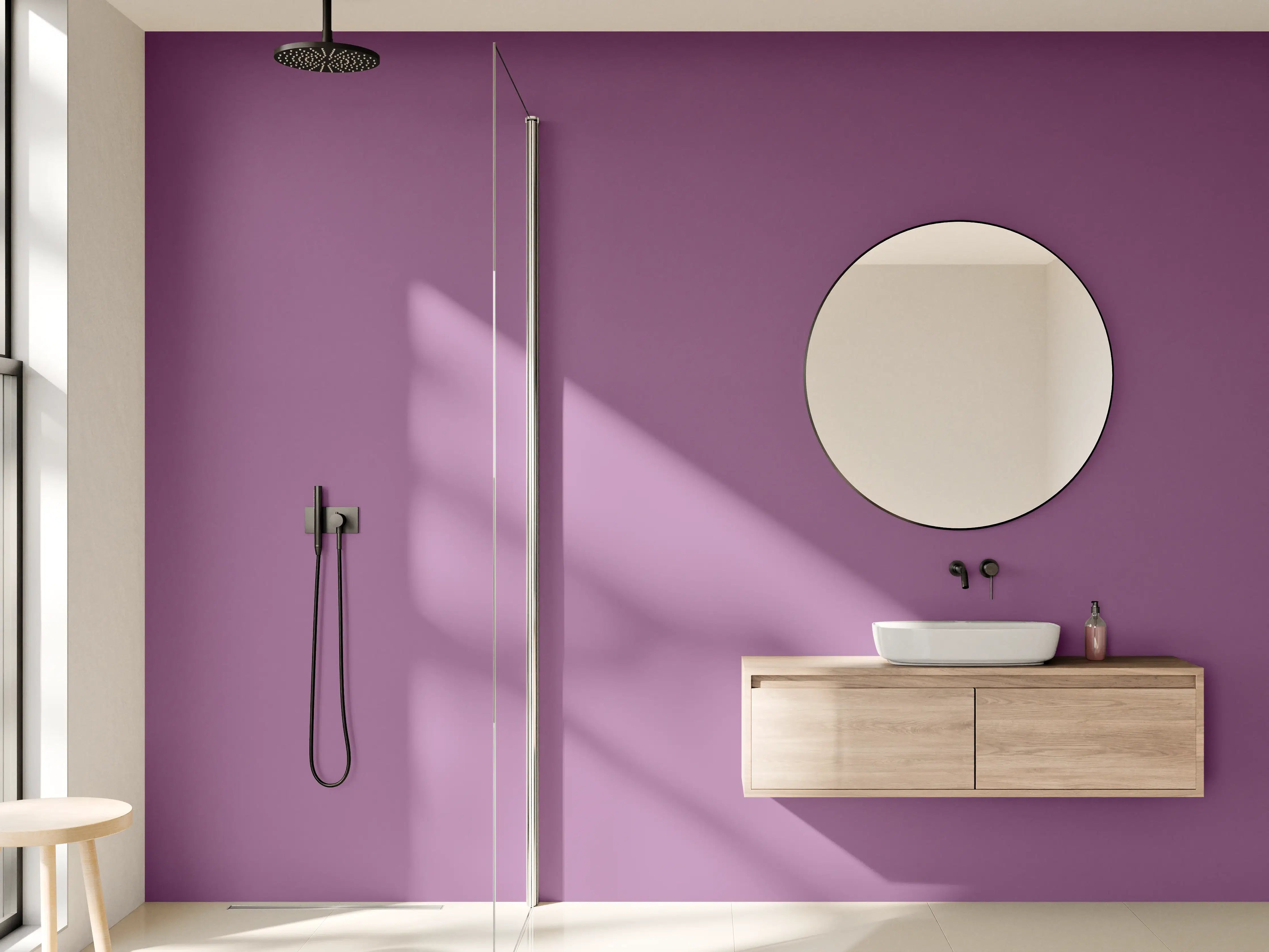 Wandverkleidung Bad - RAL 4001 (Rotflieder)