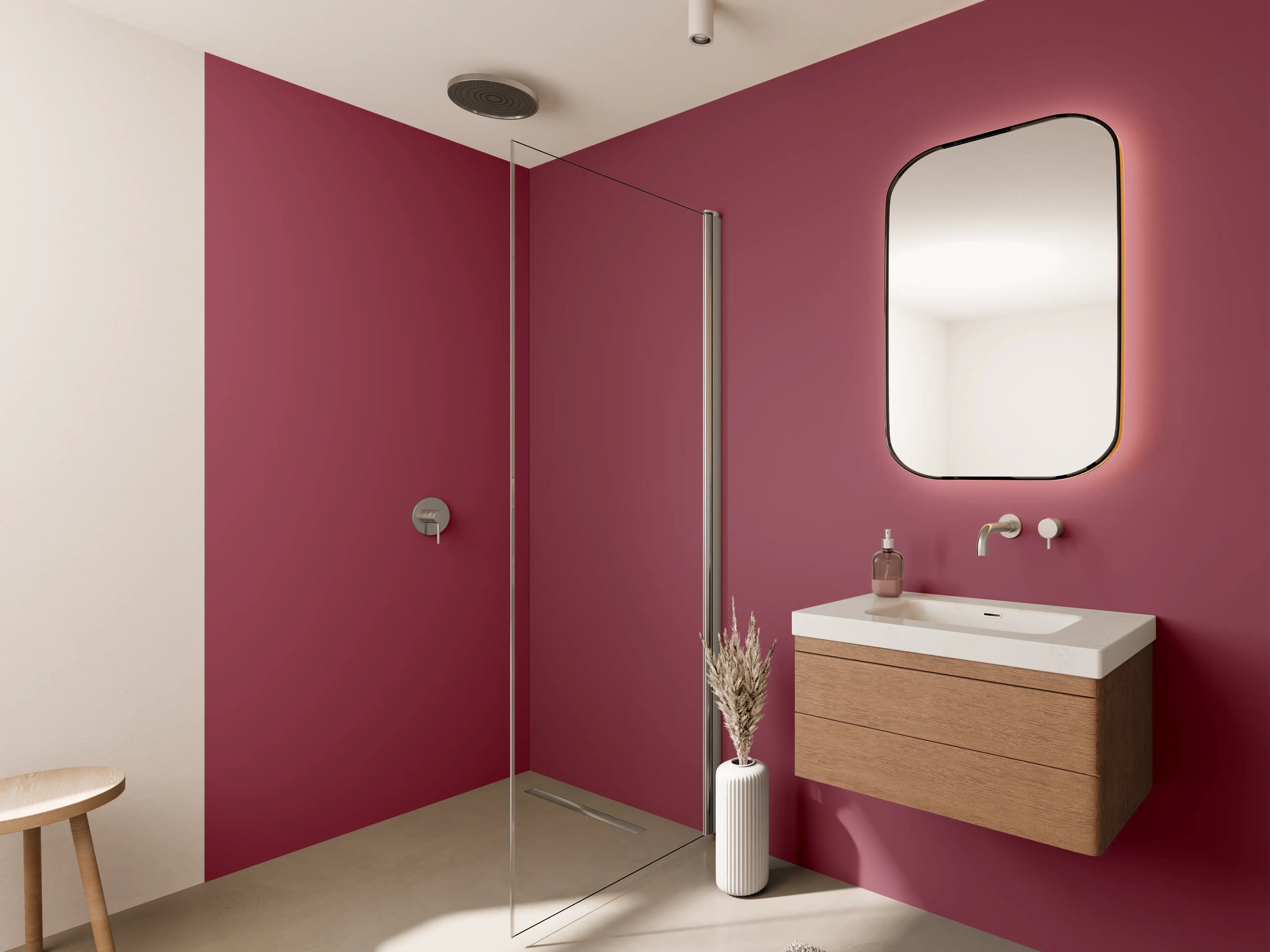 Wandverkleidung Bad - RAL 4002 (Rotviolett)