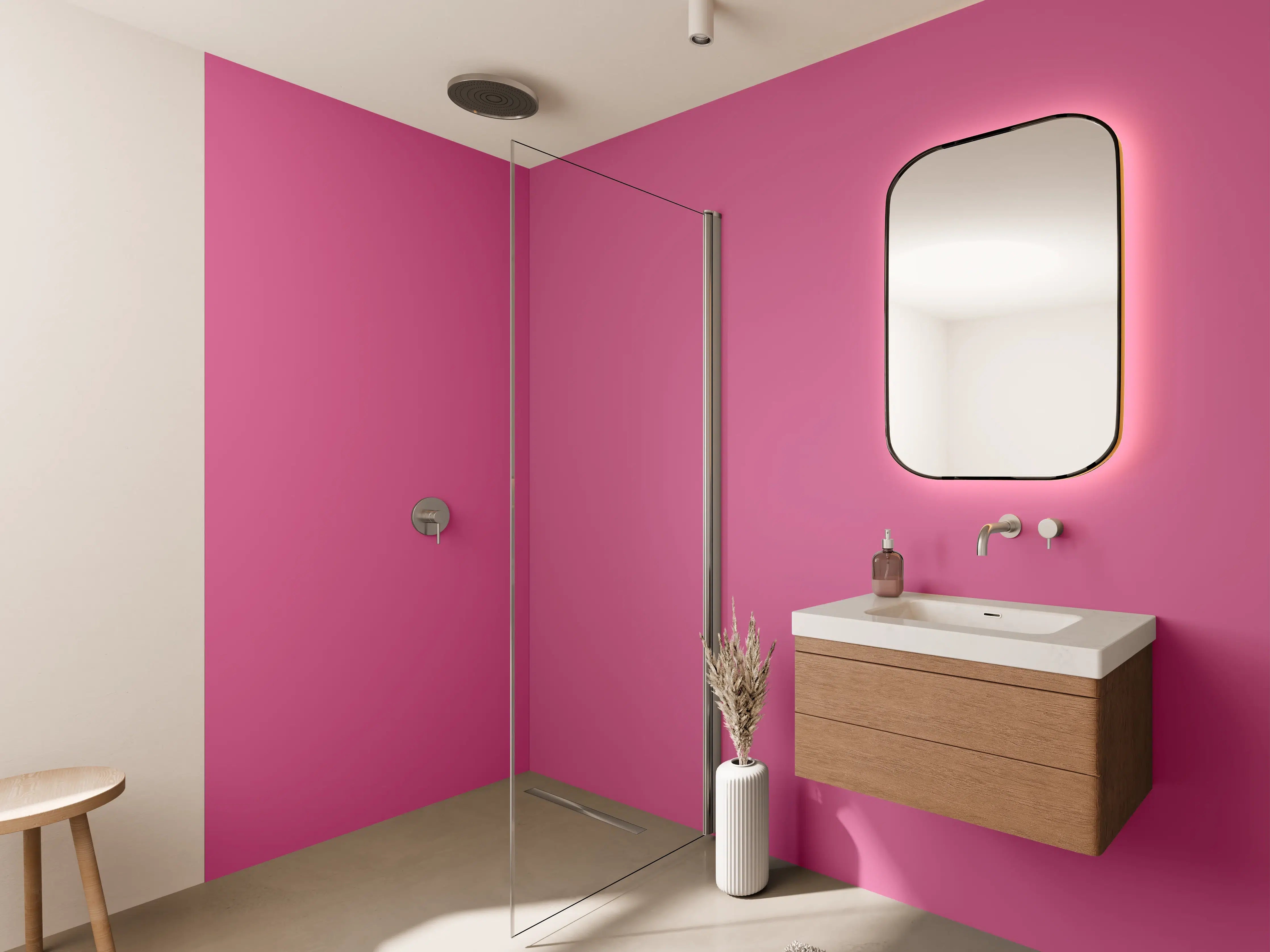 Wandverkleidung Bad - RAL 4003 (Violett
