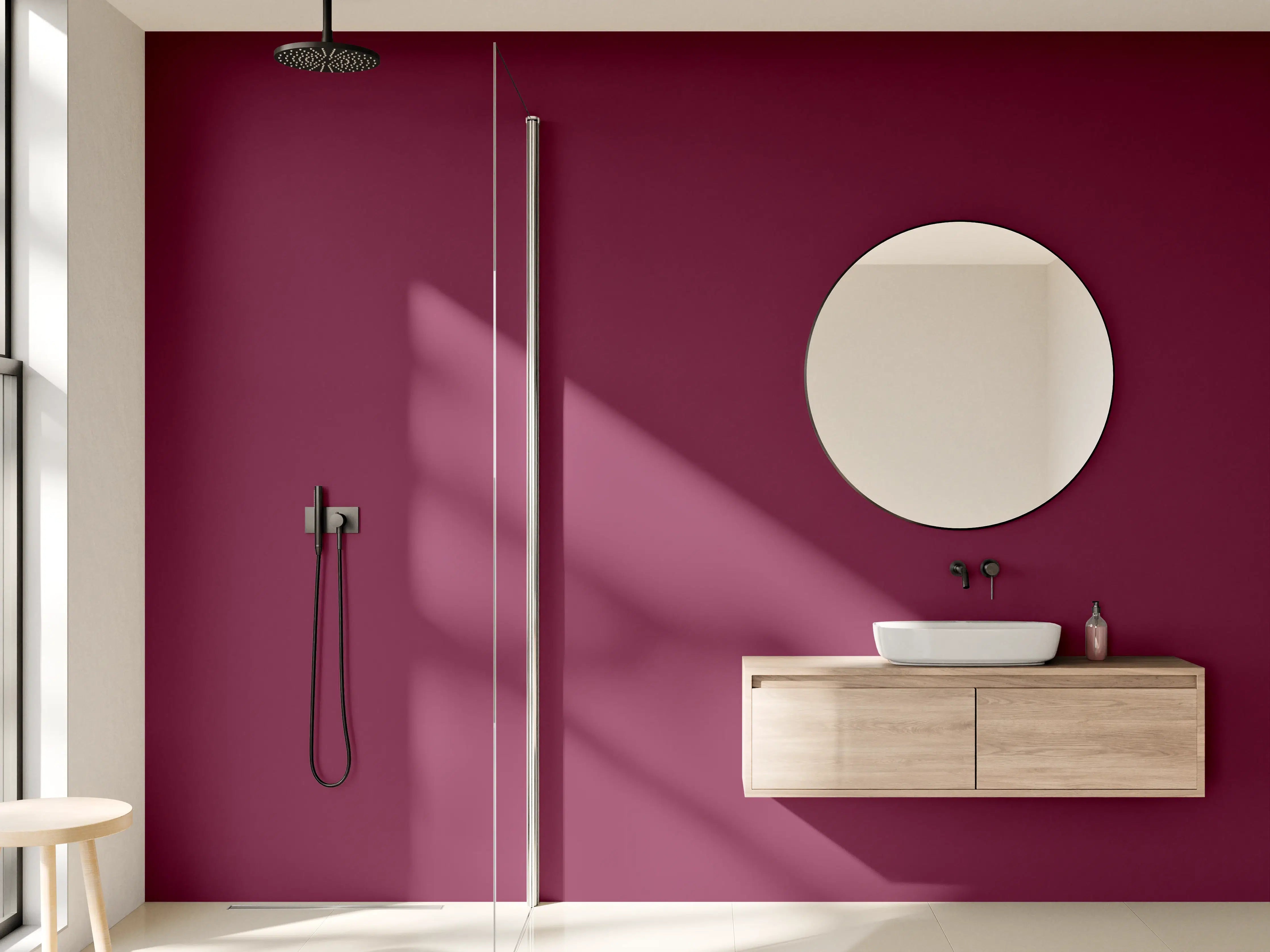 Wandverkleidung Bad - RAL 4004 (Weinrotviolett)