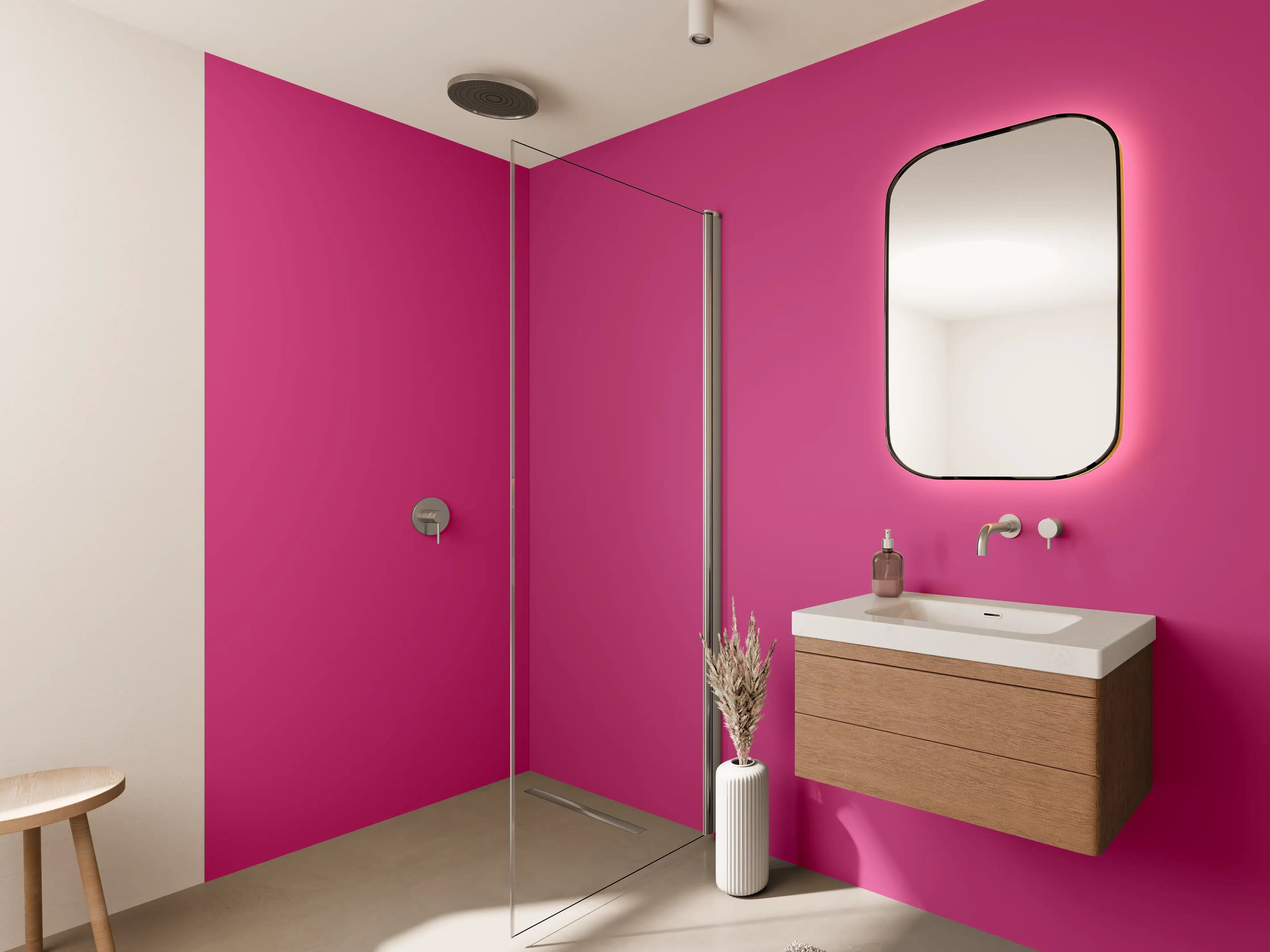 Wandverkleidung Bad - RAL 4010 (Telemagenta)