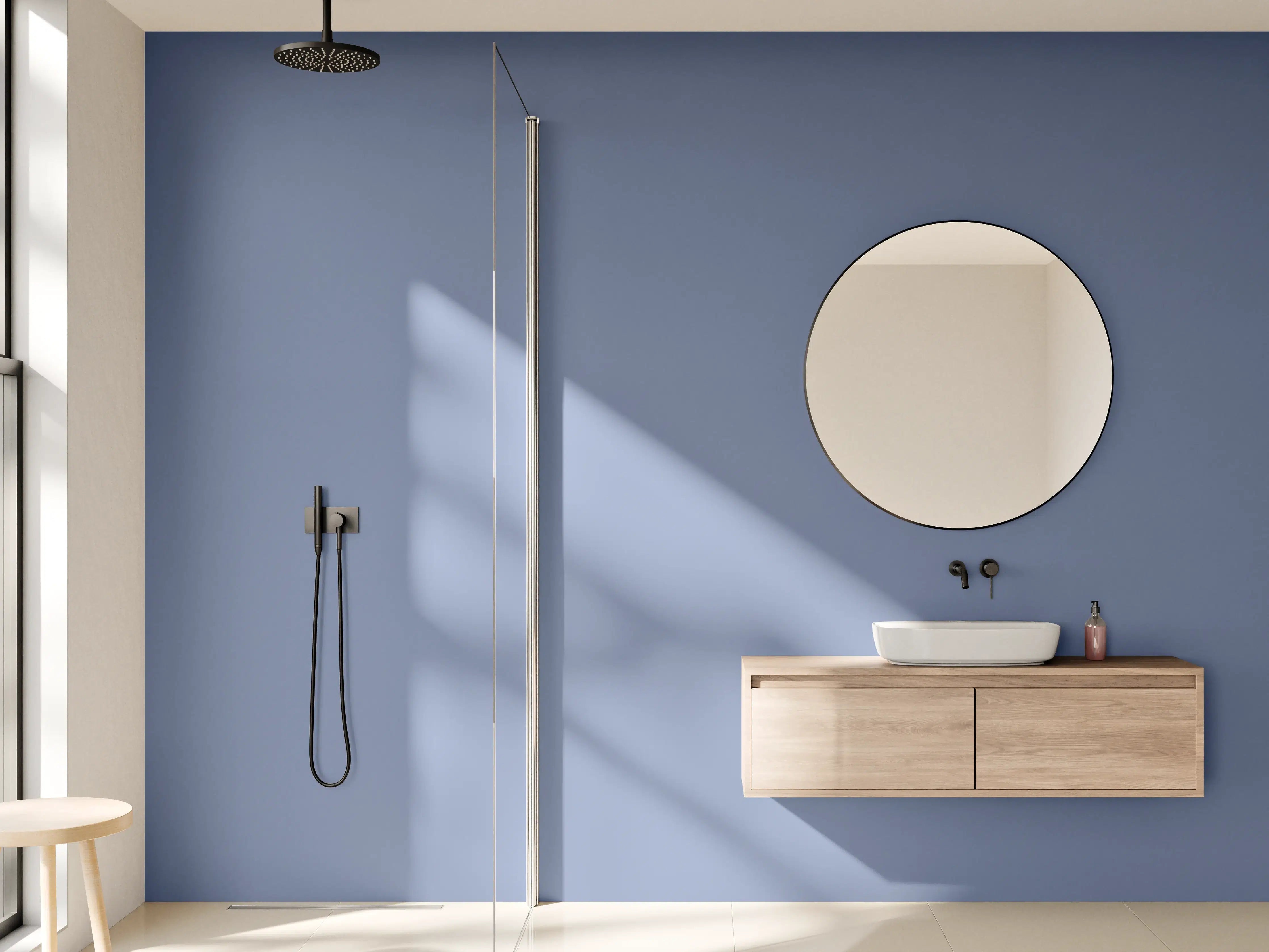 Wandverkleidung Bad - RAL 5014 (Taubenblau)