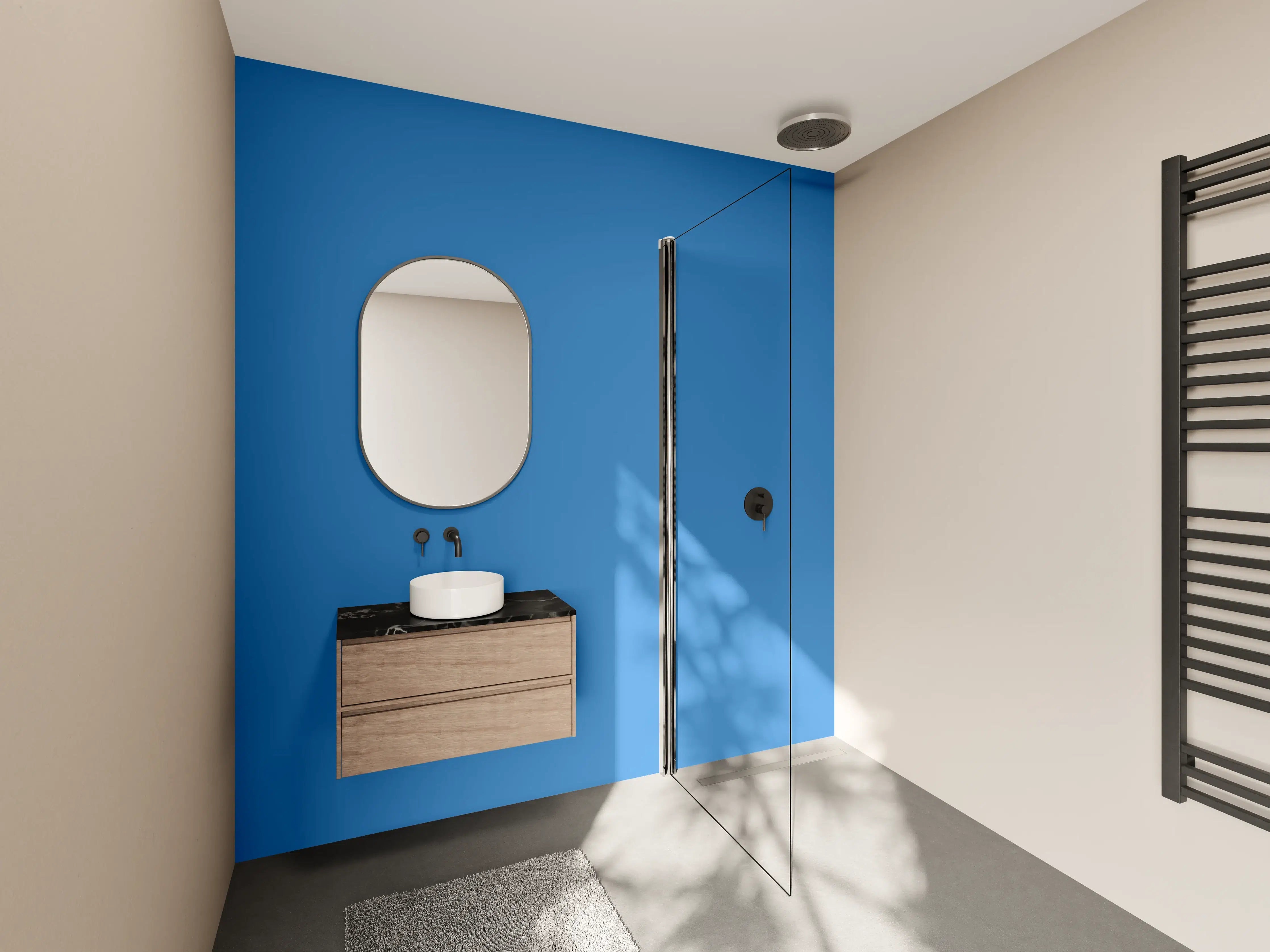 Wandverkleidung Bad - RAL 5015 (Himmelblau)