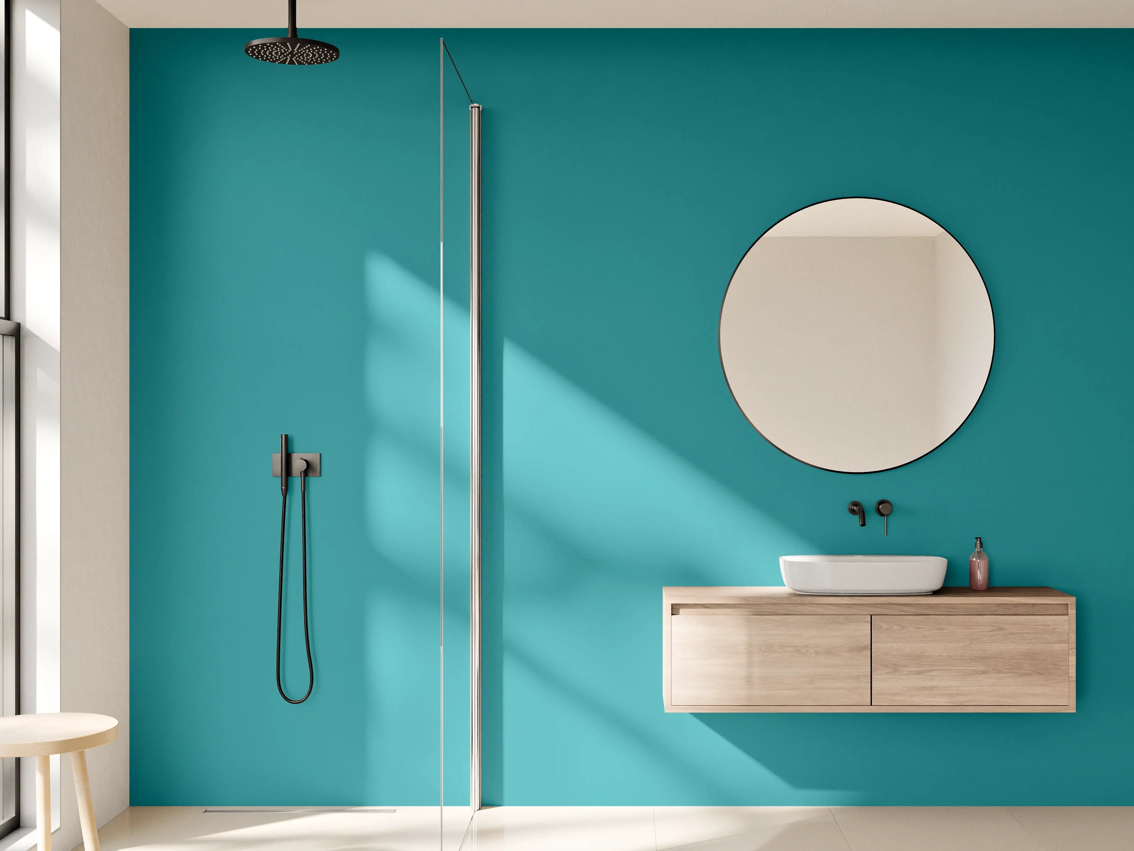 Wandverkleidung Bad - RAL 5018 (Türkisblau)