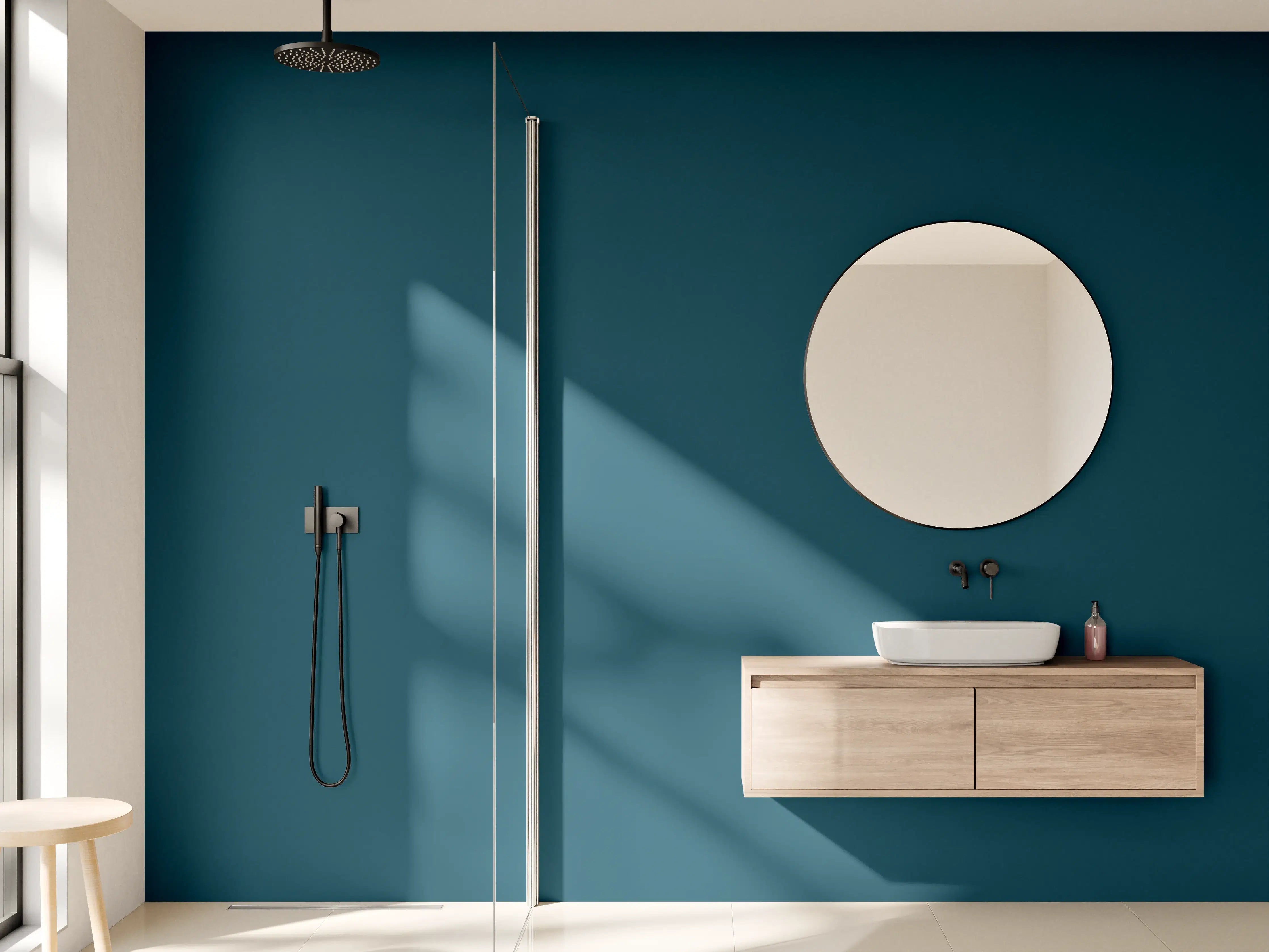 Wandverkleidung Bad - RAL 5020 (Ozeanblau)