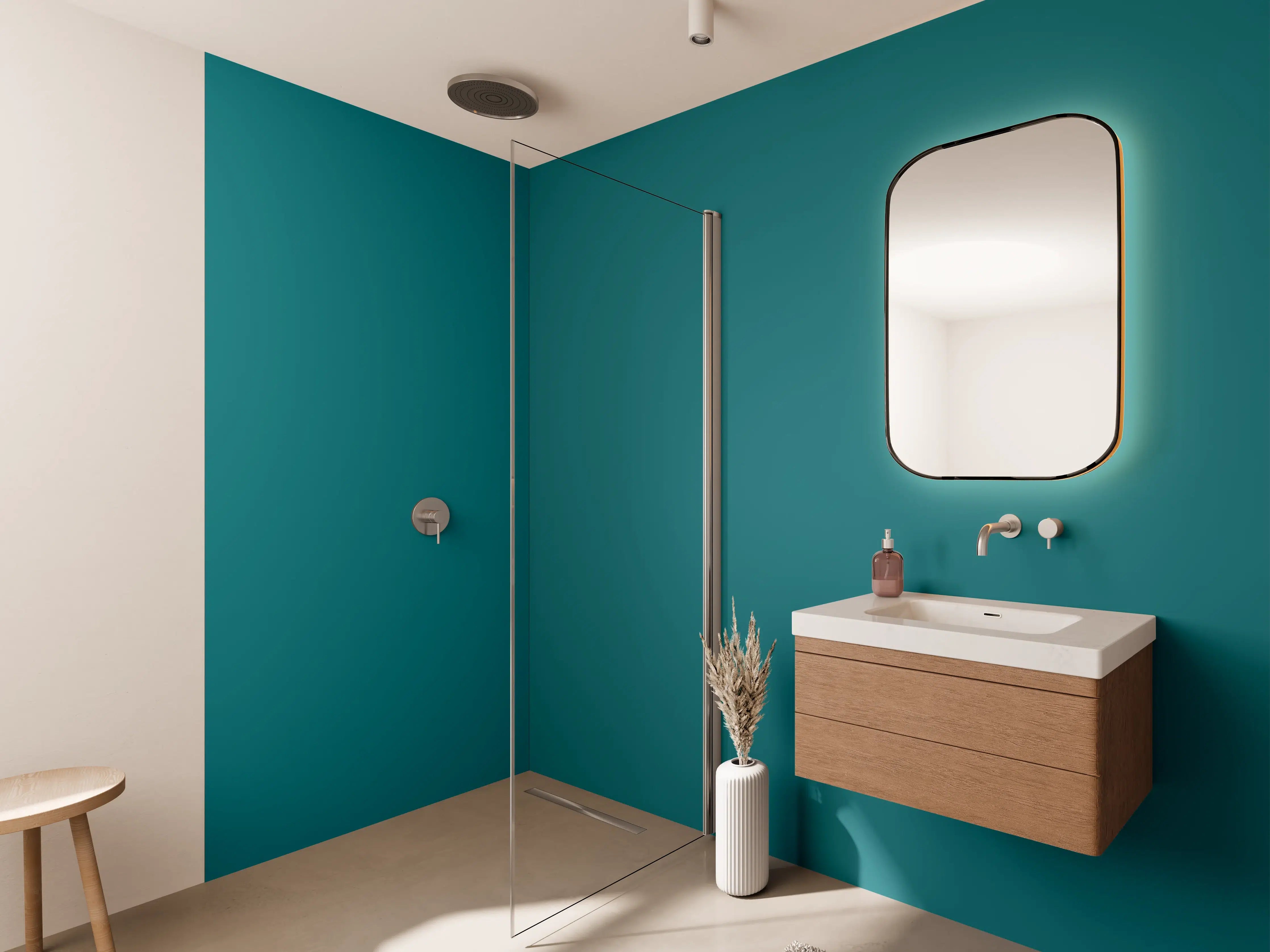 Wandverkleidung Bad - RAL 5021 (Wasserblau)