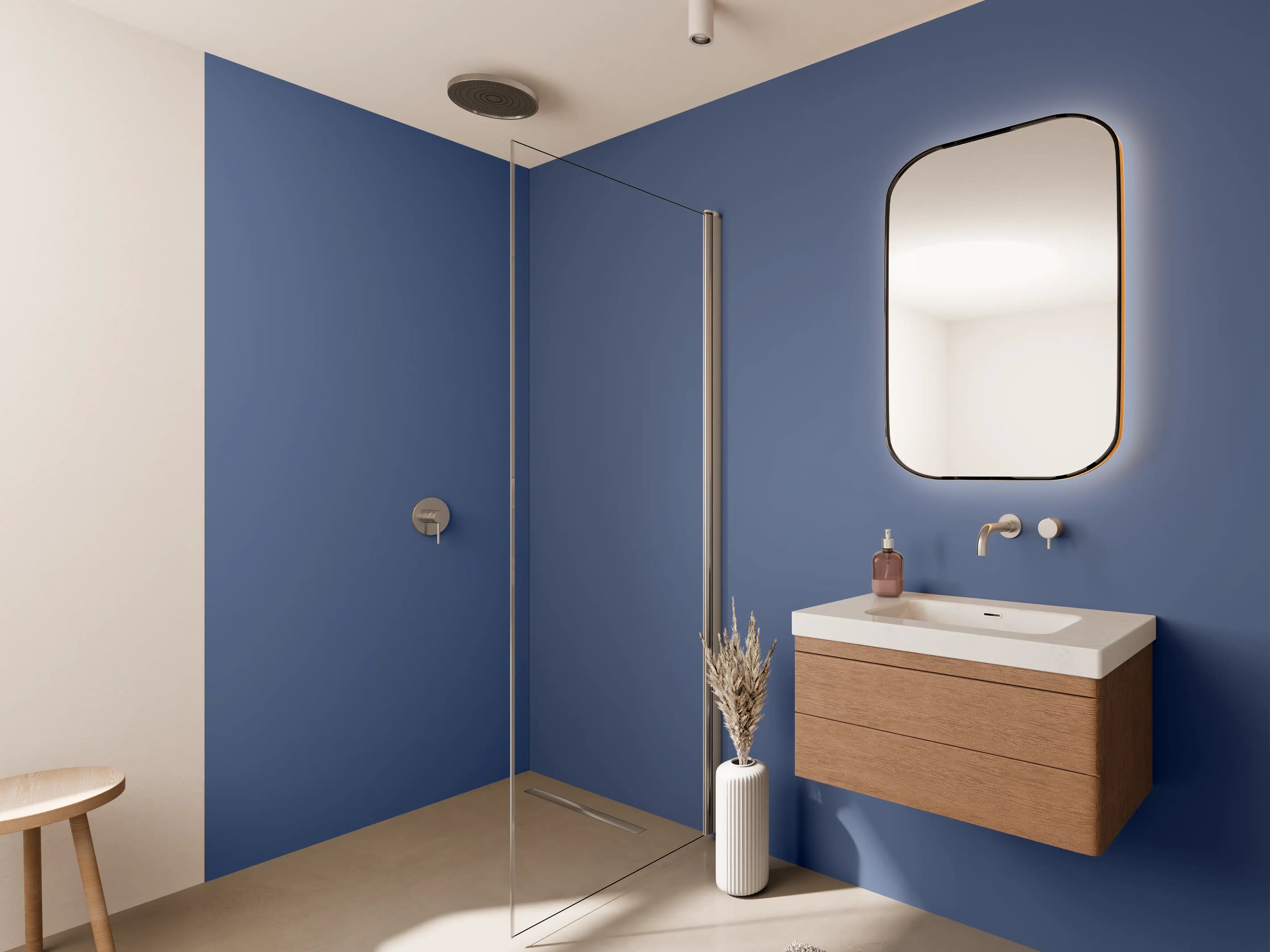 Wandverkleidung Bad - RAL 5023 (Entferntes Blau)