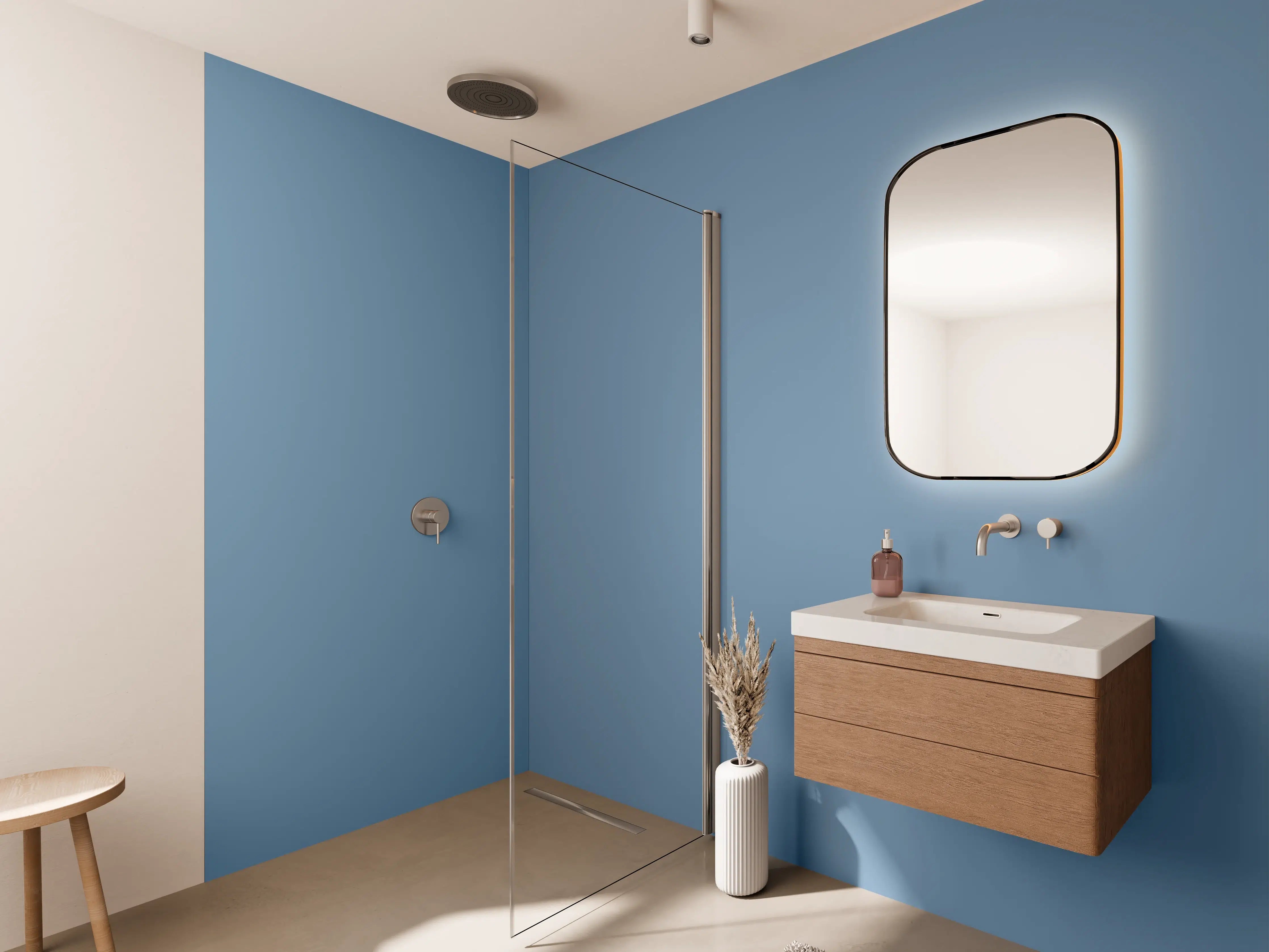 Wandverkleidung Bad - RAL 5024 (Pastellblau)