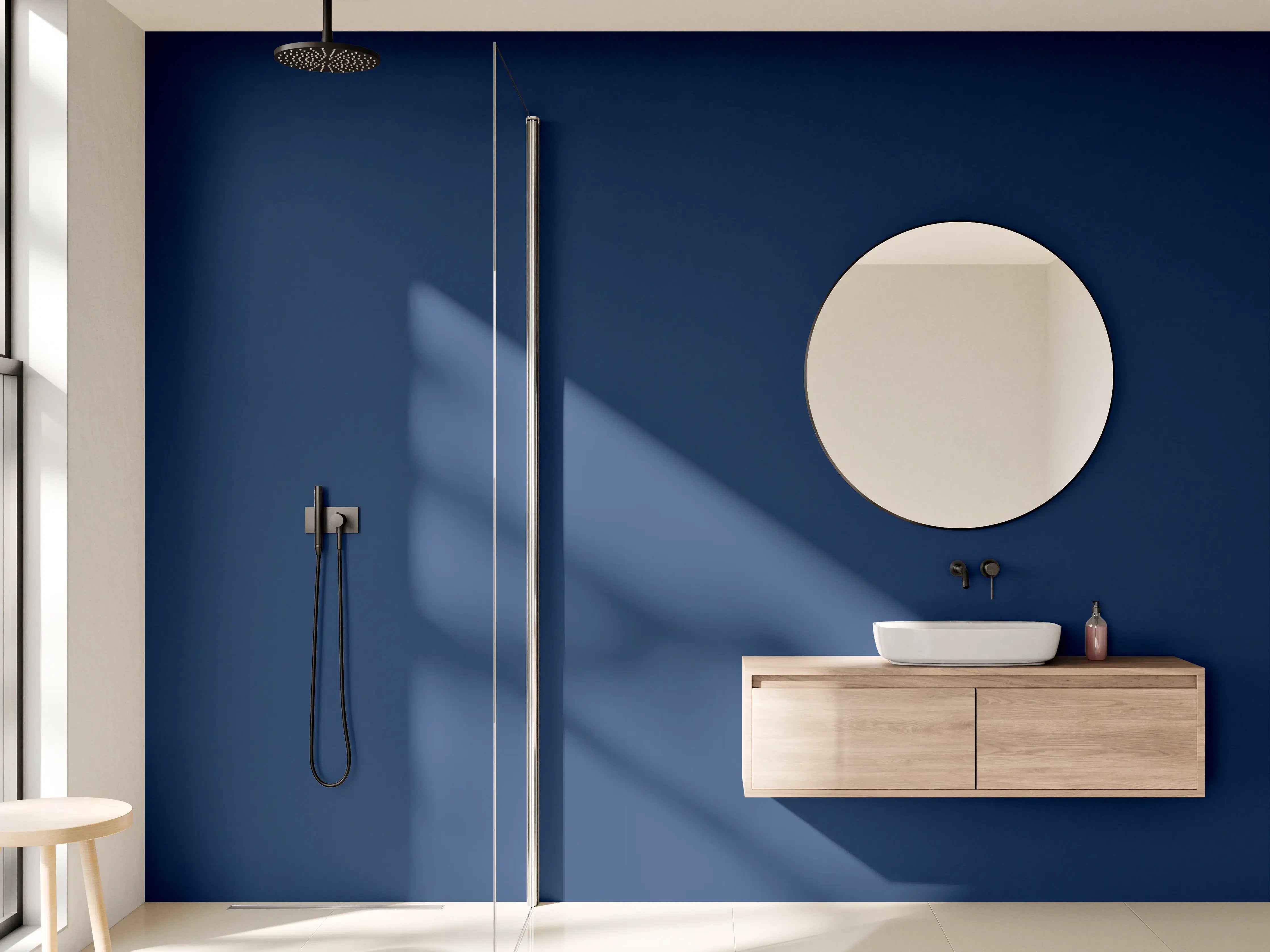 Wandverkleidung Bad - RAL 5026 (Perlnachtblau)