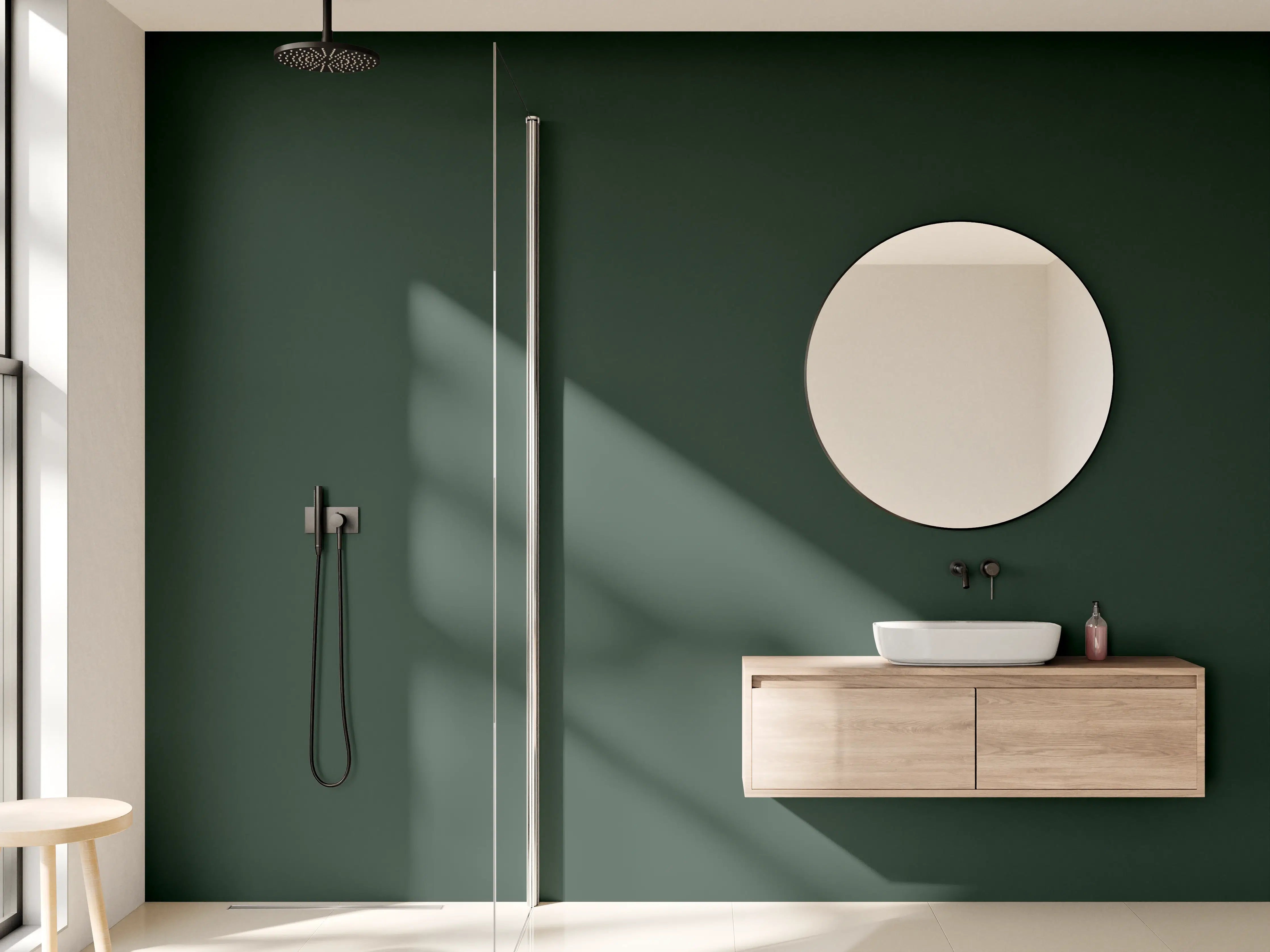 Wandverkleidung Bad - RAL 6009 (Tannengrün)