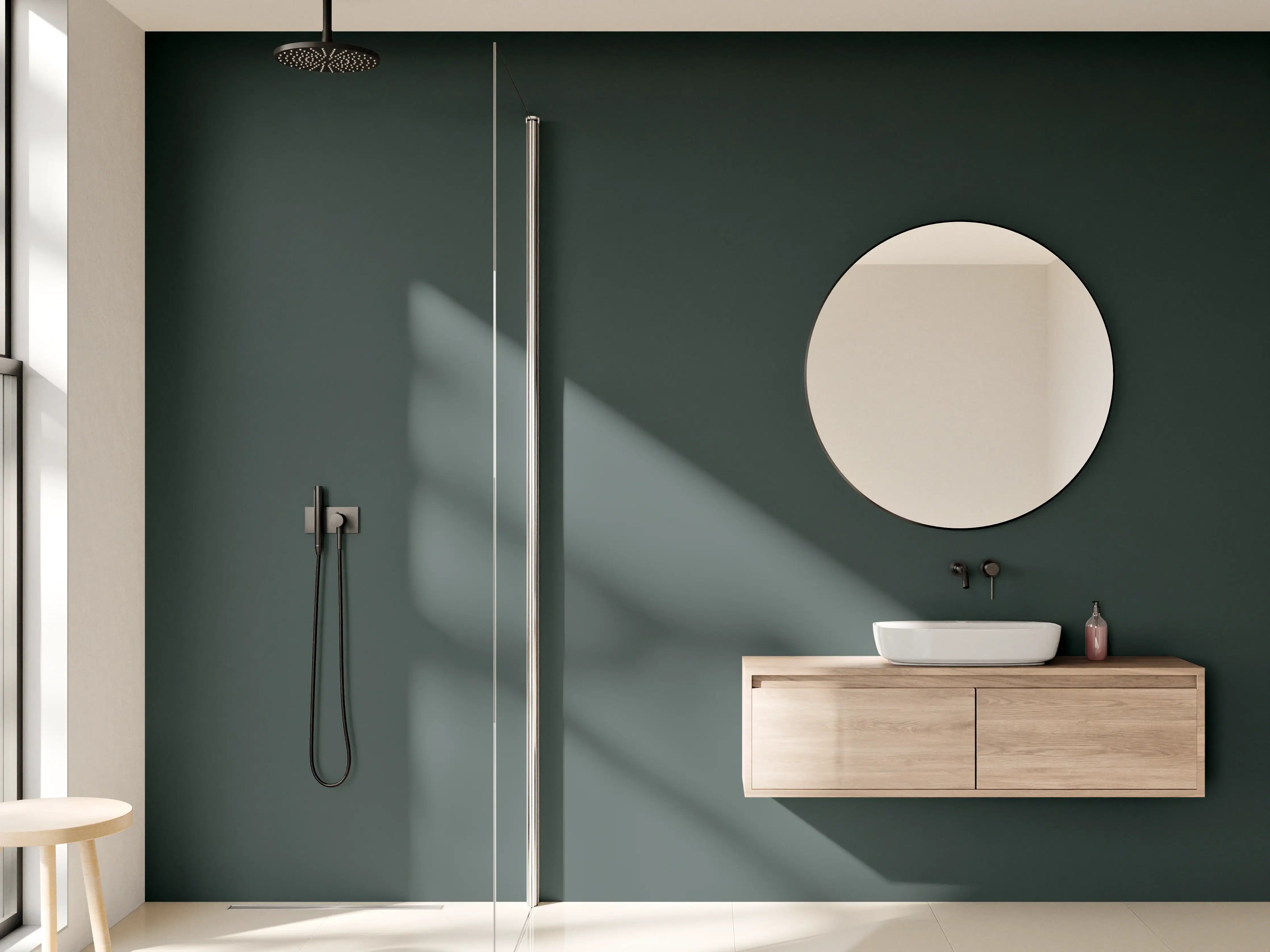 Wandverkleidung Bad - RAL 6012 (Schwarzgrün)