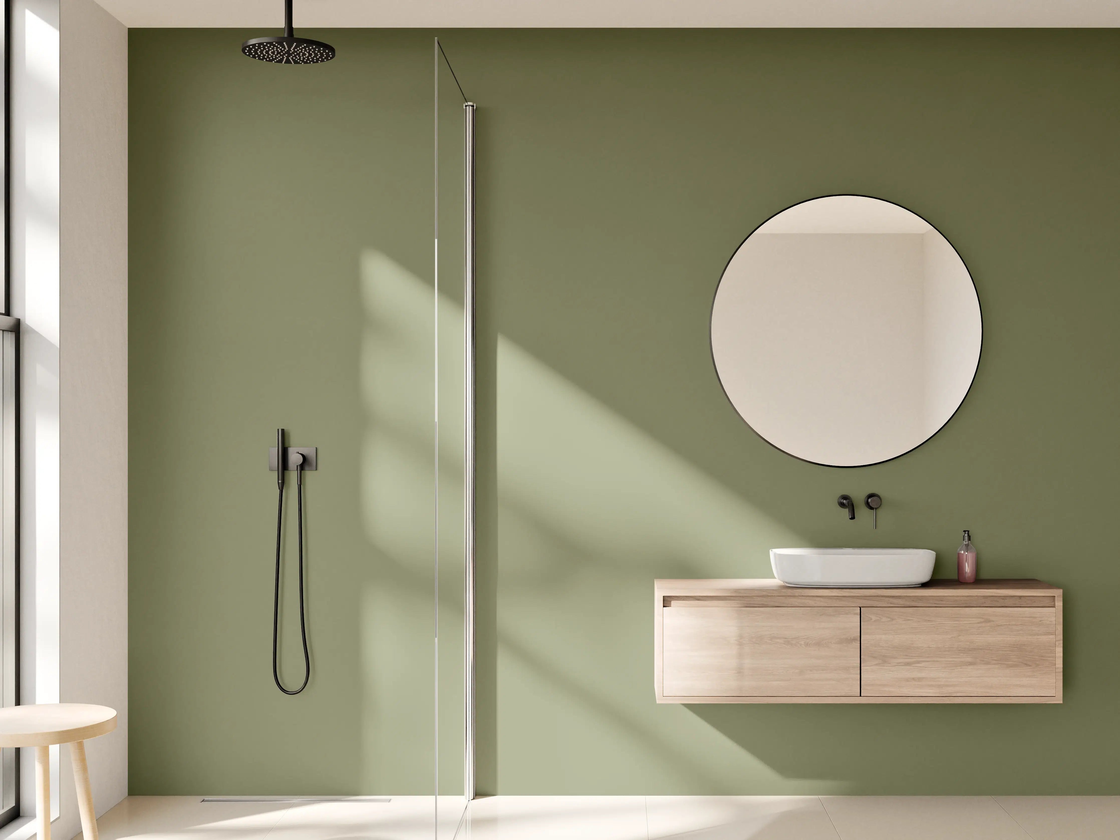 Wandverkleidung Bad - RAL 6013 (Schilfgrün)