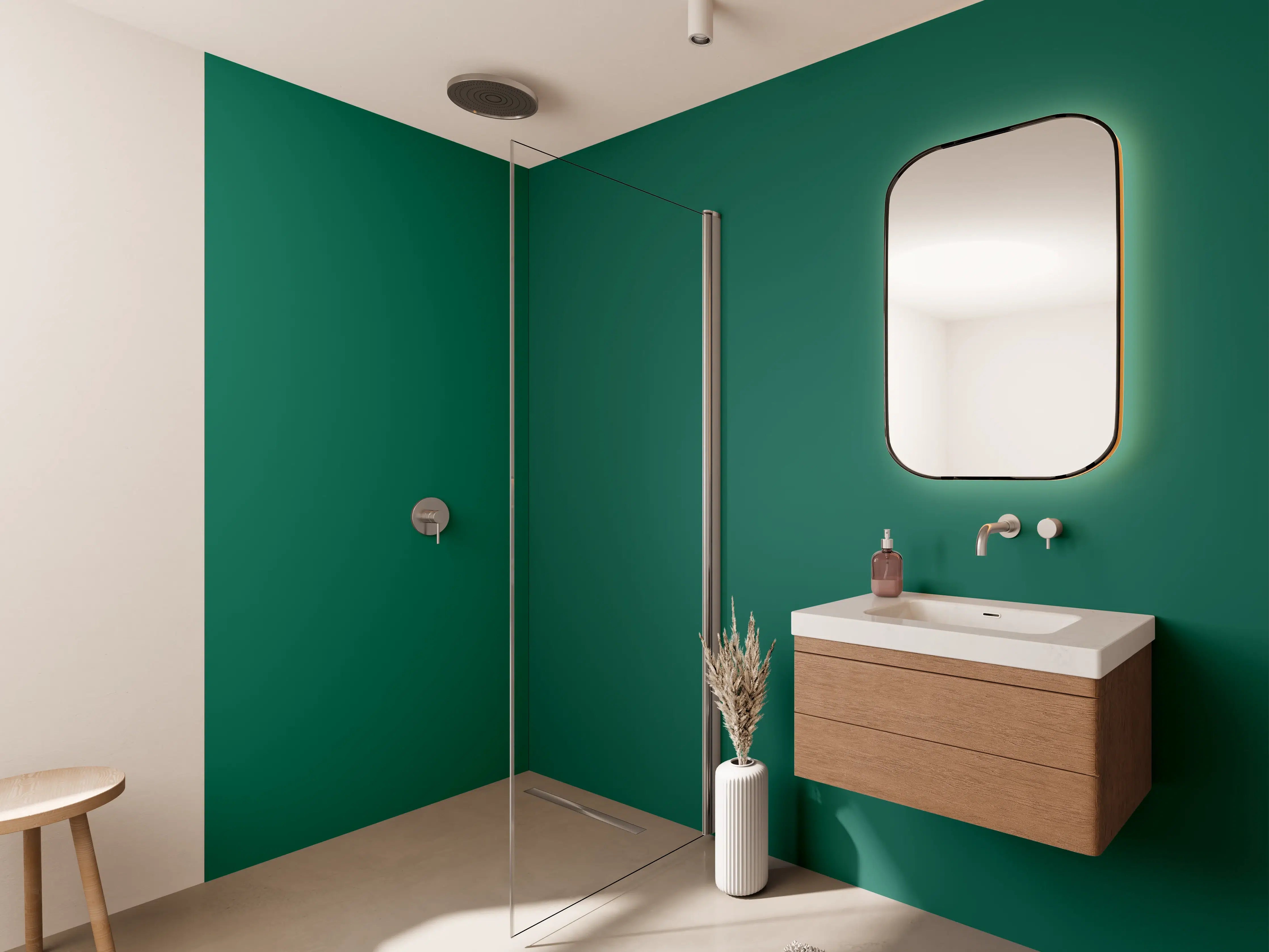 Wandverkleidung Bad - RAL 6016 (Türkisgrün)