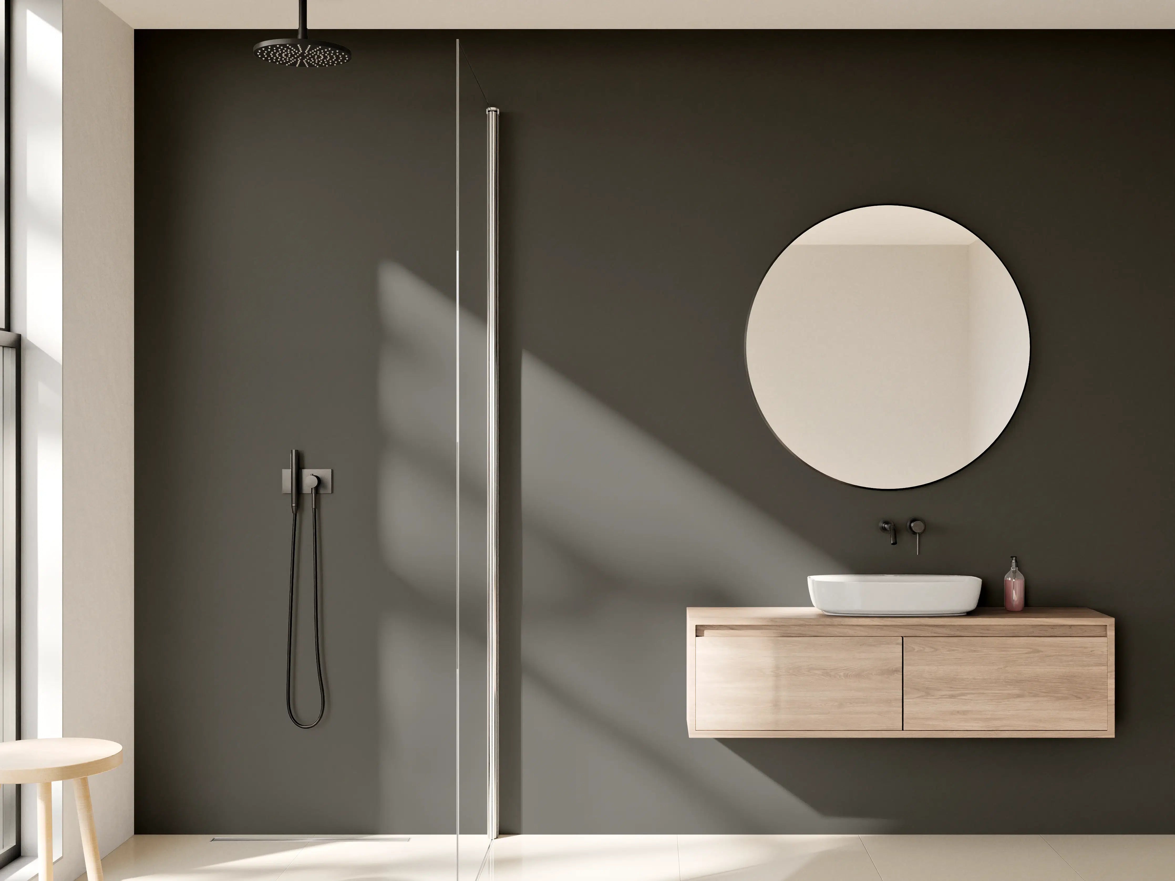 Wandverkleidung Bad - RAL 6022 (Braunoliv)