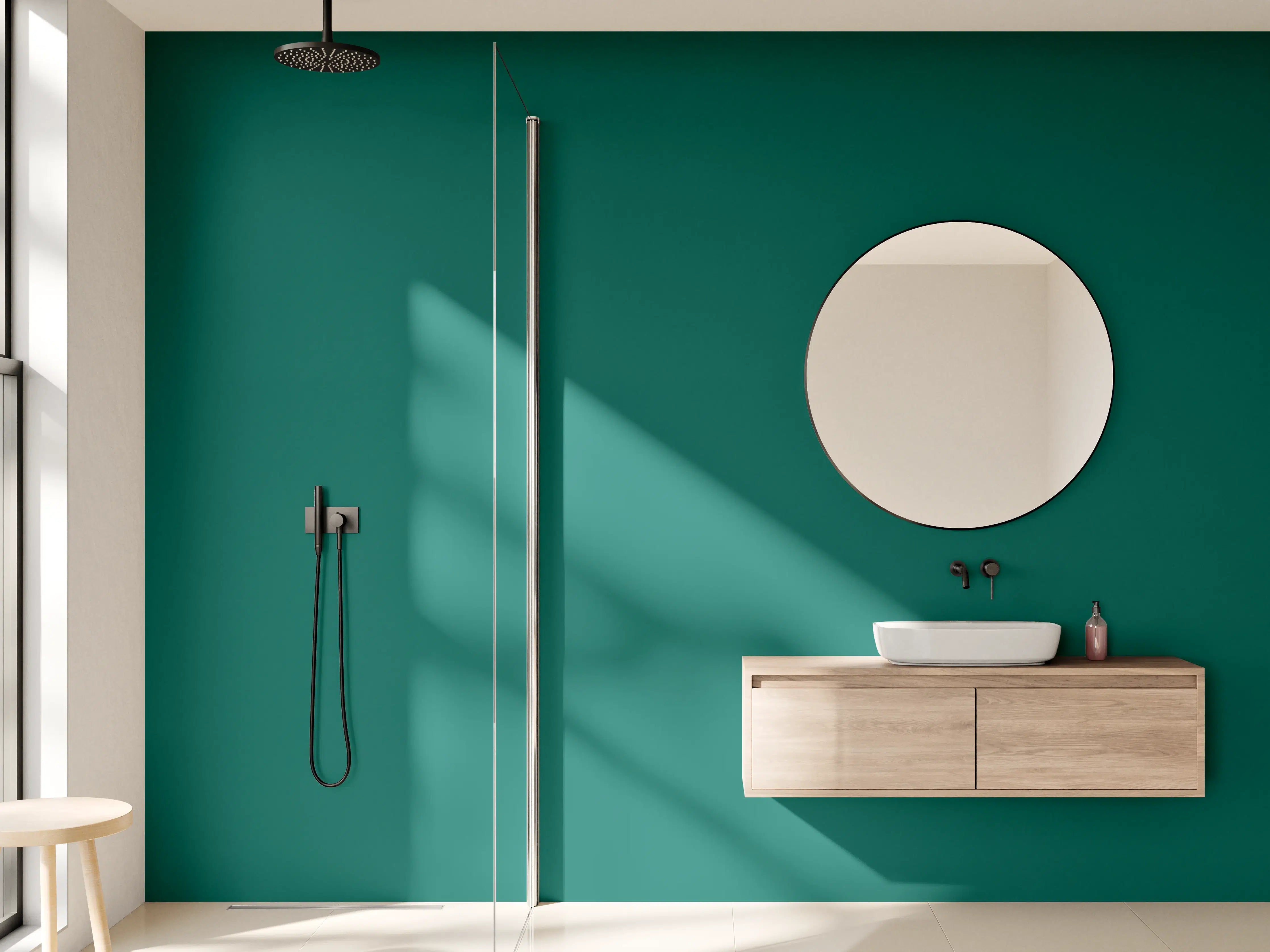 Wandverkleidung Bad - RAL 6026 (Opalgrün)