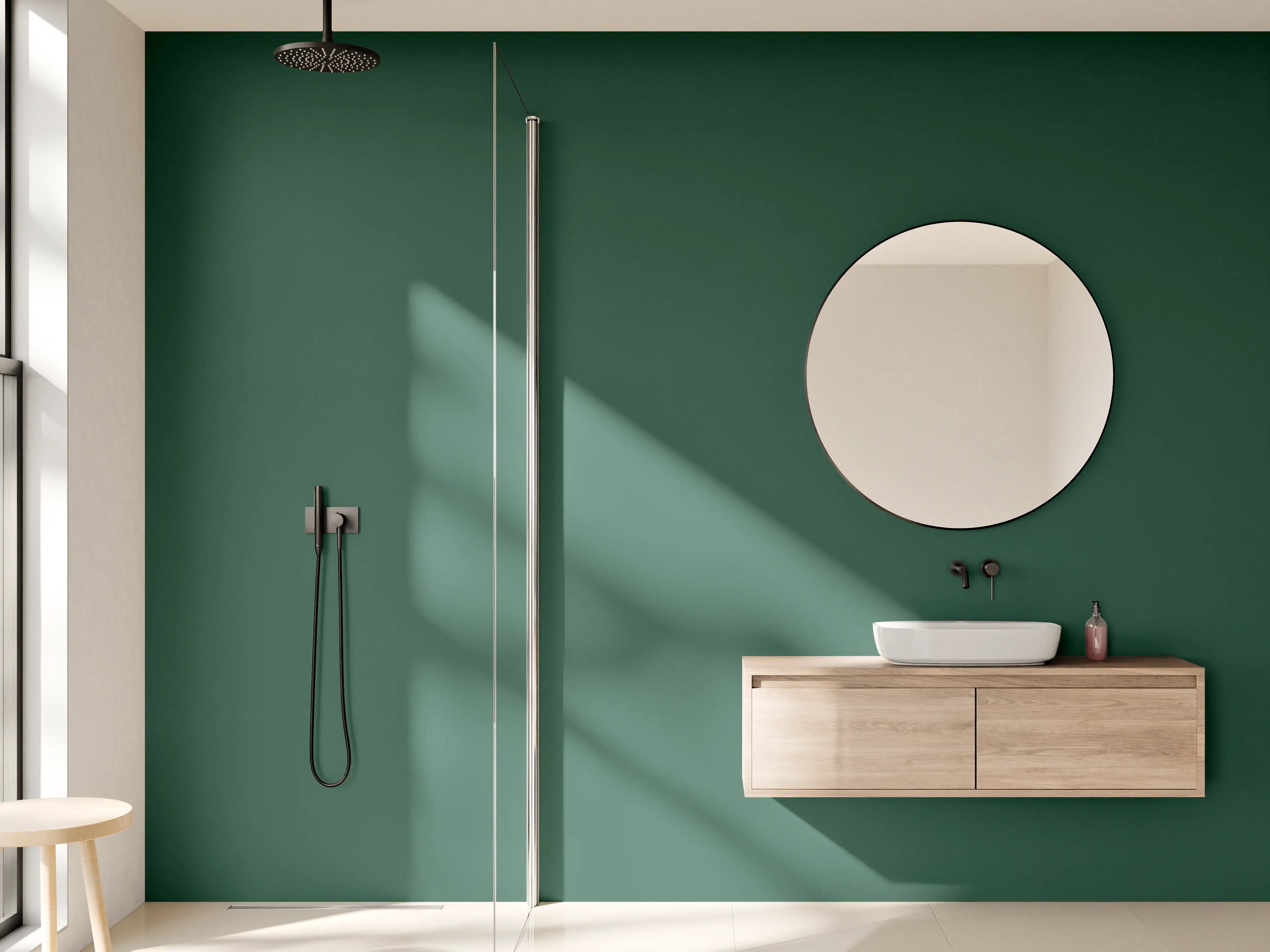 Wandverkleidung Bad - RAL 6028 (Kieferngrün)