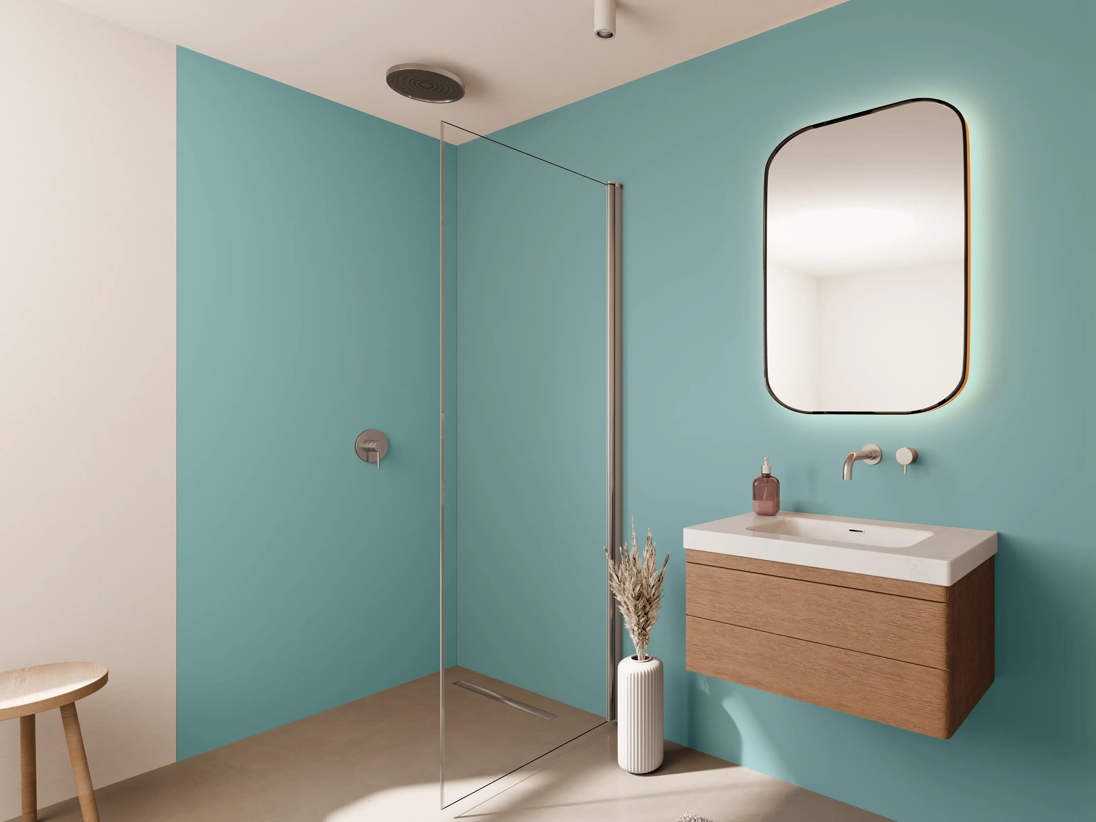 Wandverkleidung Bad - RAL 6034 (Pastell-Türkis)