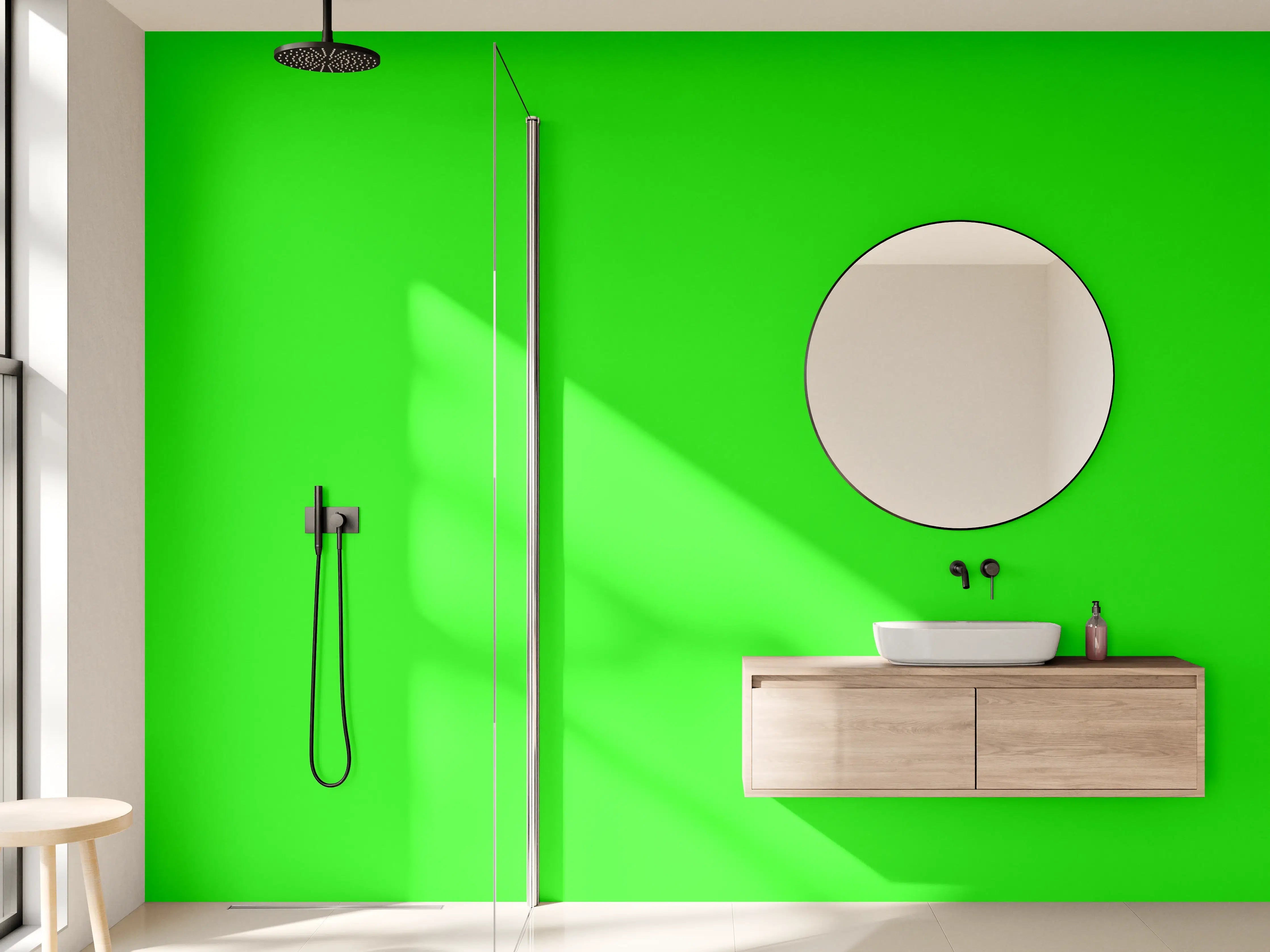 Wandverkleidung Bad - RAL 6037 (Reines Grün)