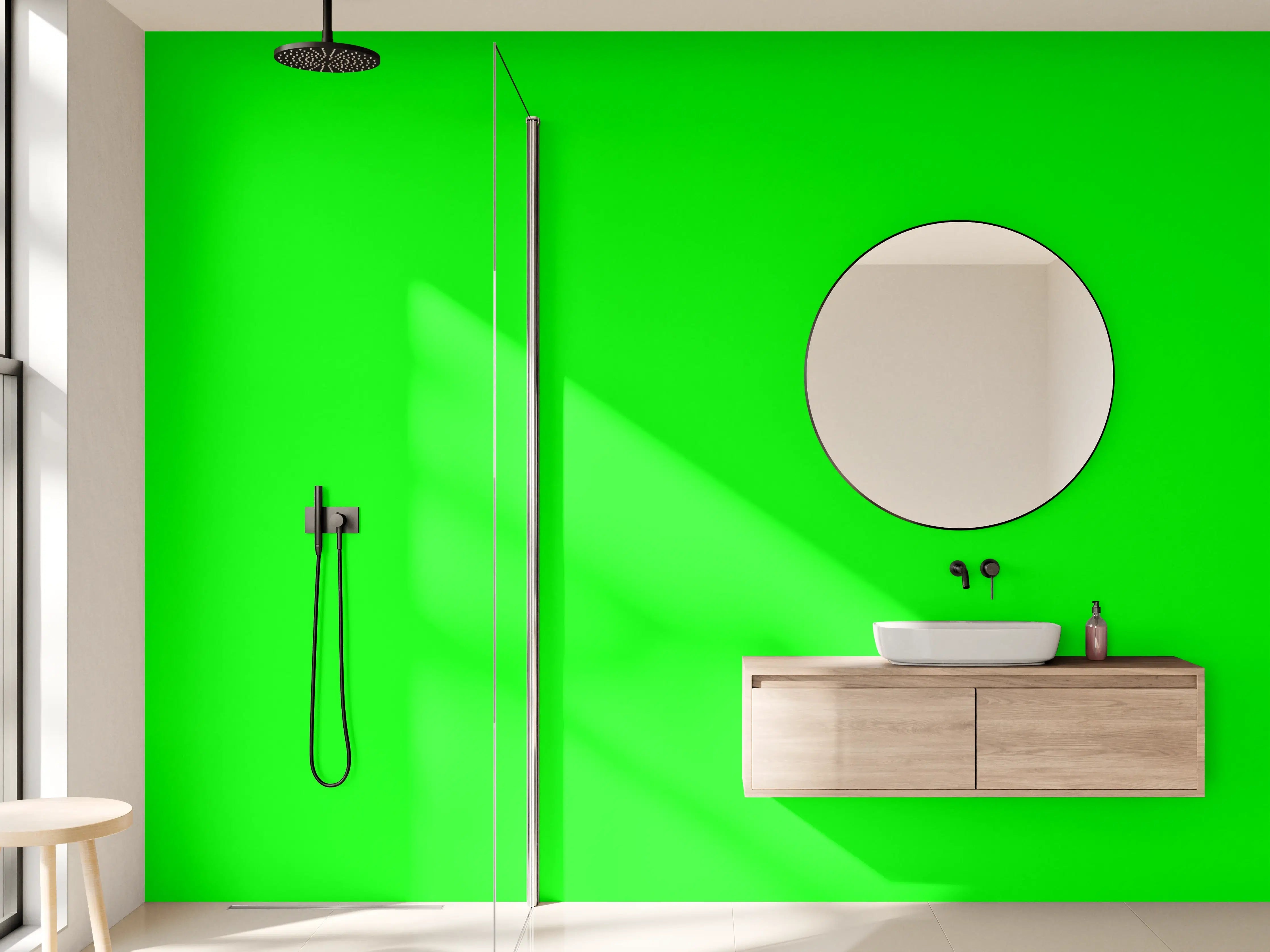 Wandverkleidung Bad - RAL 6038 (leuchtendes Grün)