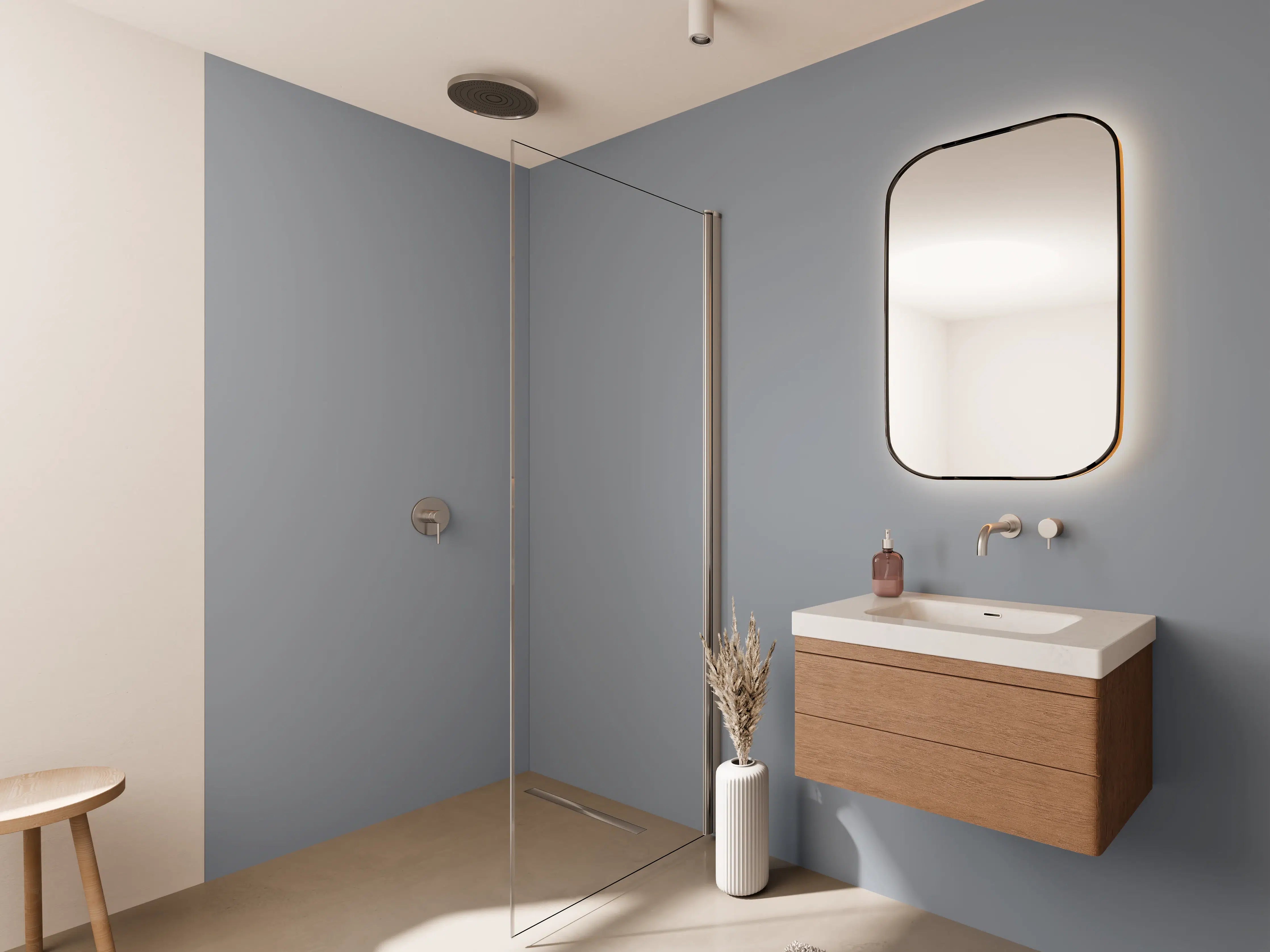 Wandverkleidung Bad - RAL 7001 (Silbergrau)