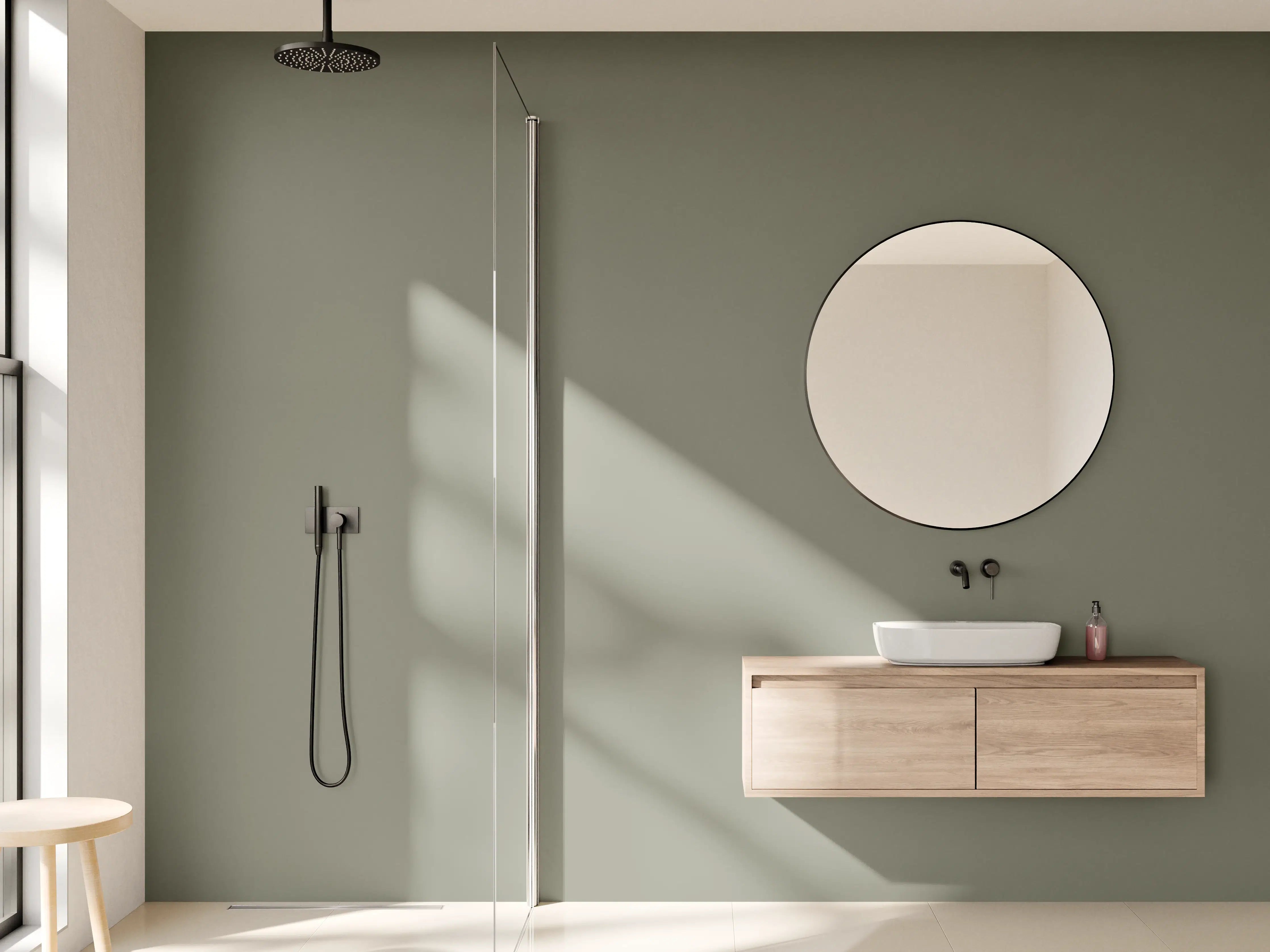 Wandverkleidung Bad - RAL 7003 (Moosgrau)