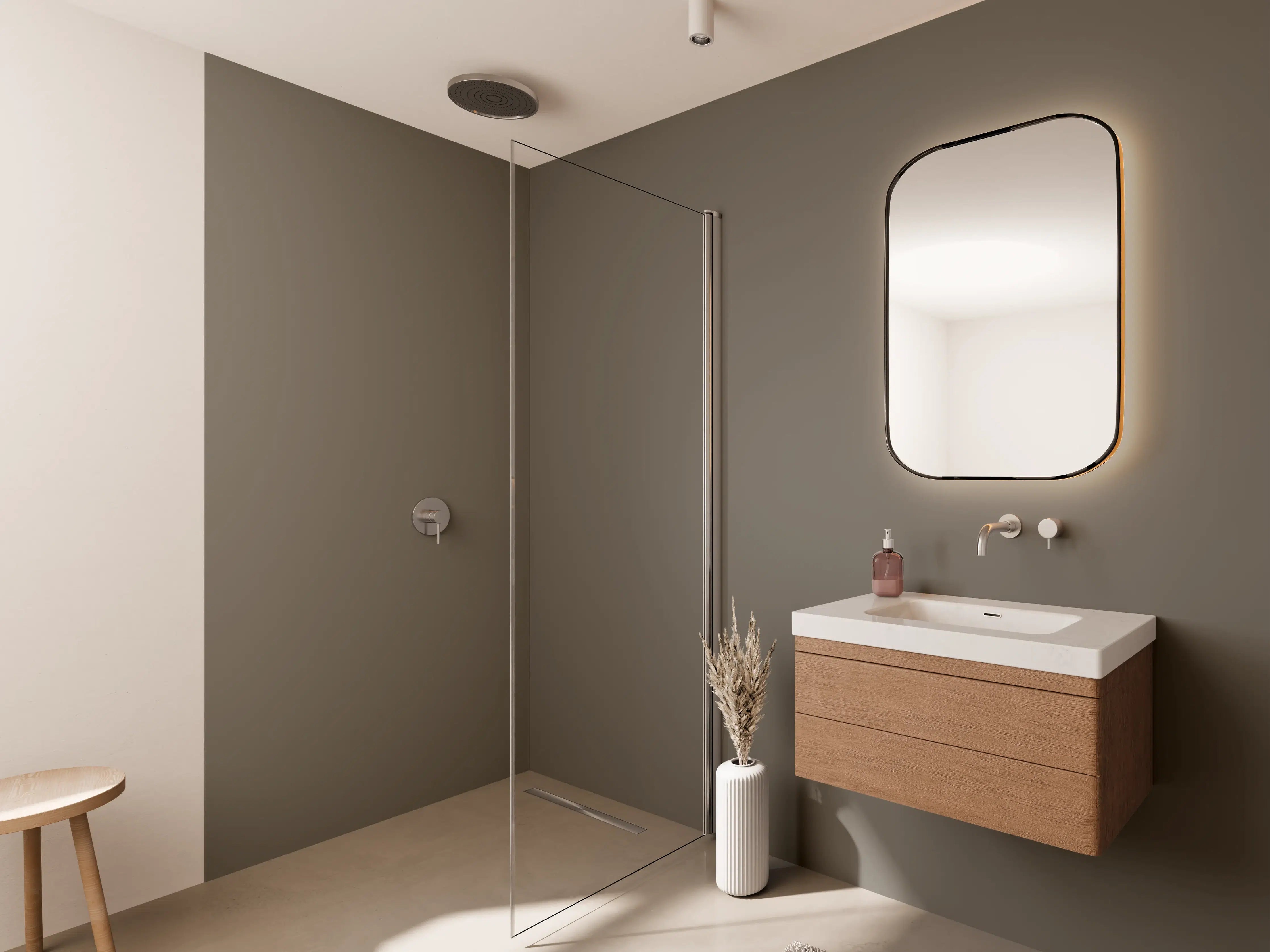 Wandverkleidung Bad - RAL 7006 (Beigegrau)