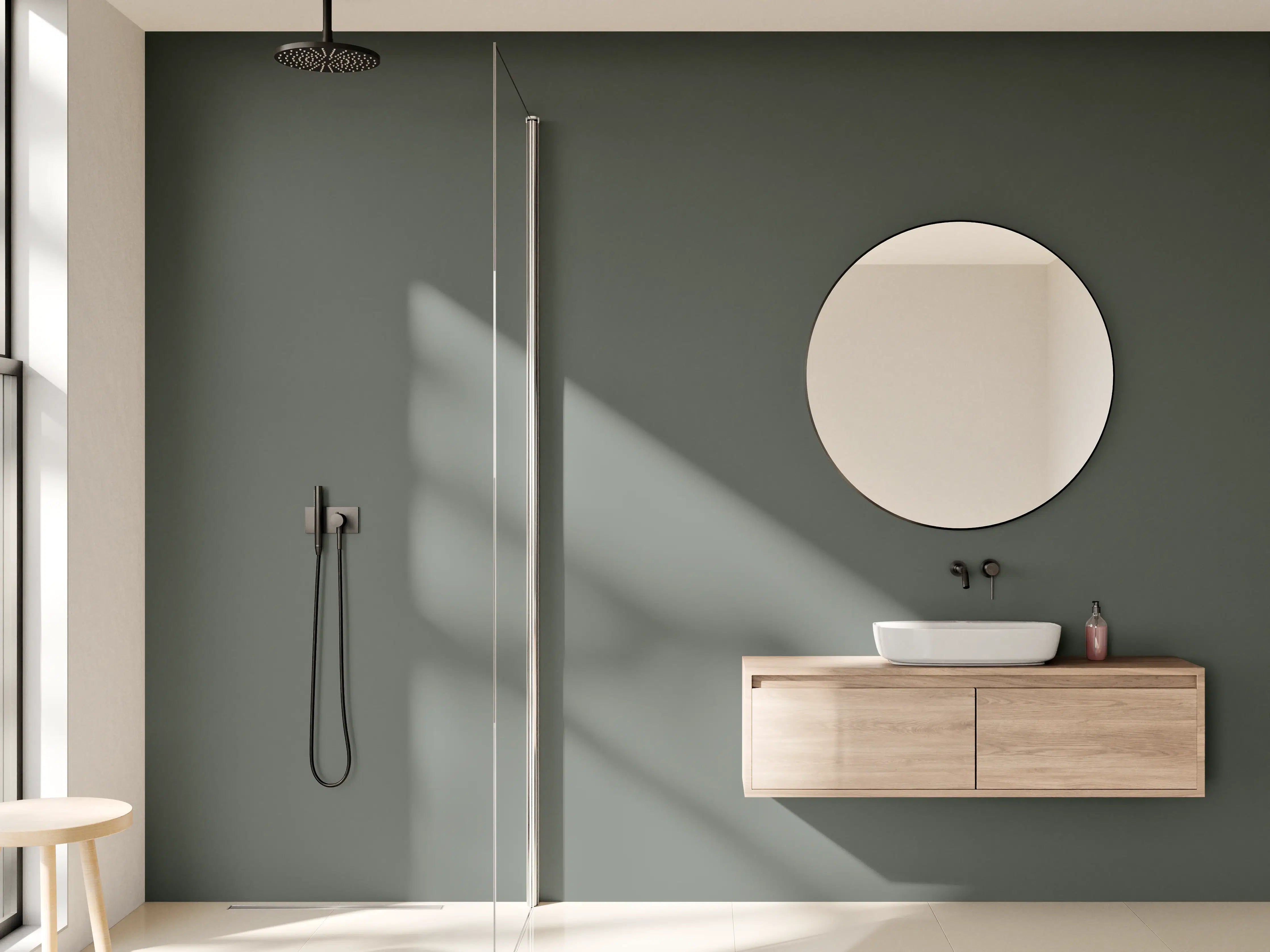 Wandverkleidung Bad - RAL 7010 (Plane grau)