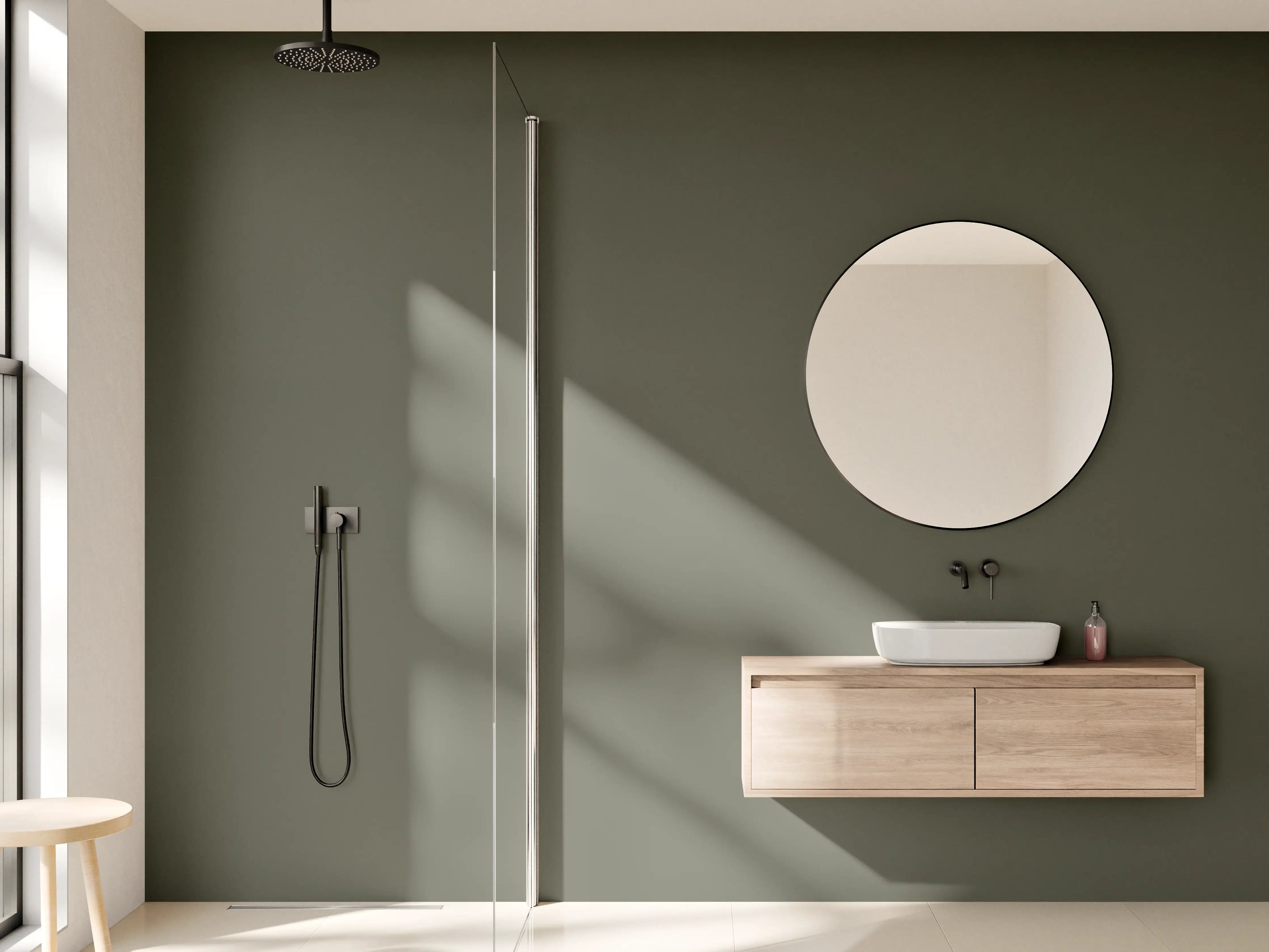 Wandverkleidung Bad - RAL 7013 (auch braun-grau)