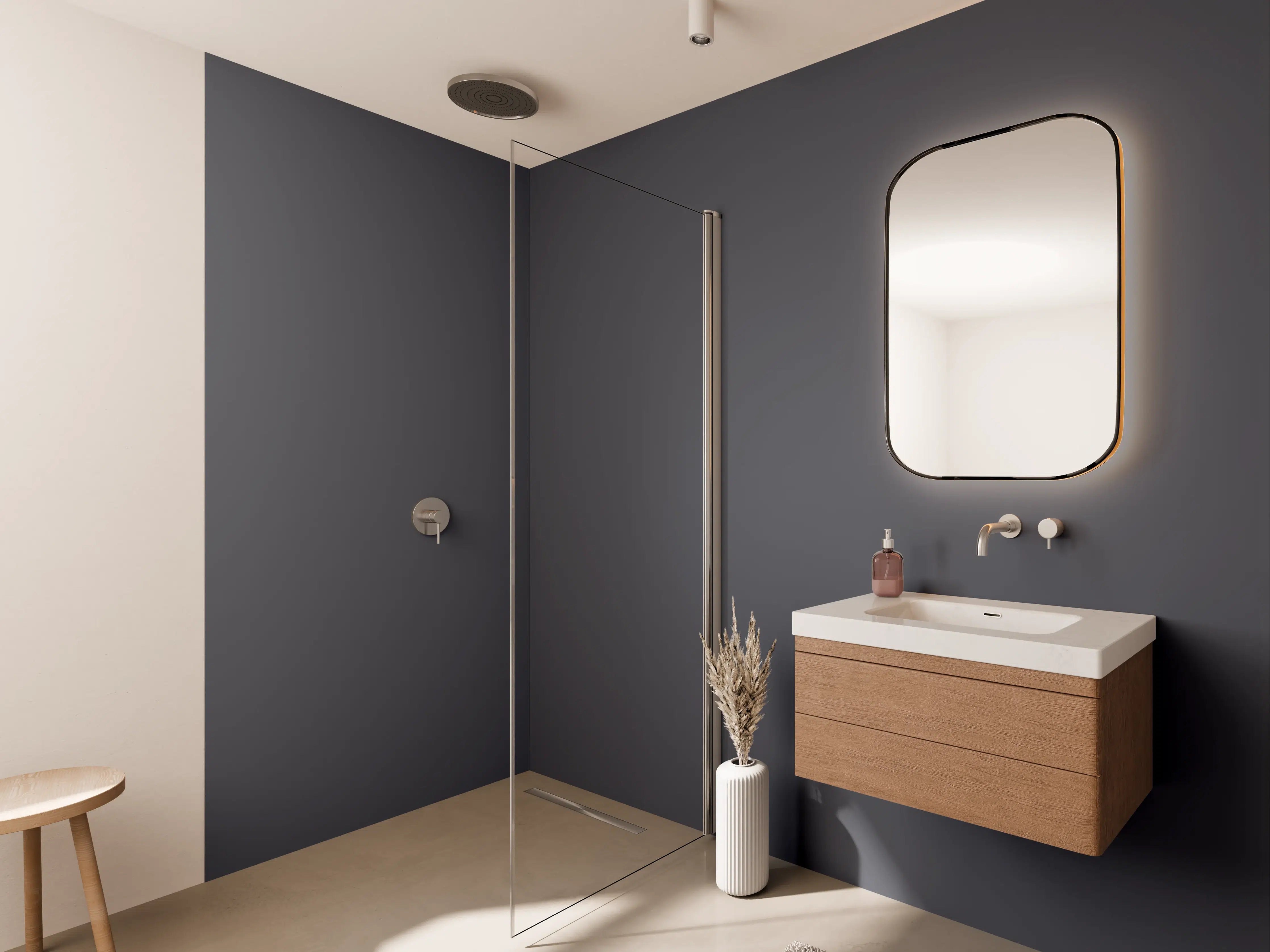 Wandverkleidung Bad - RAL 7015 (Schiefergrau)