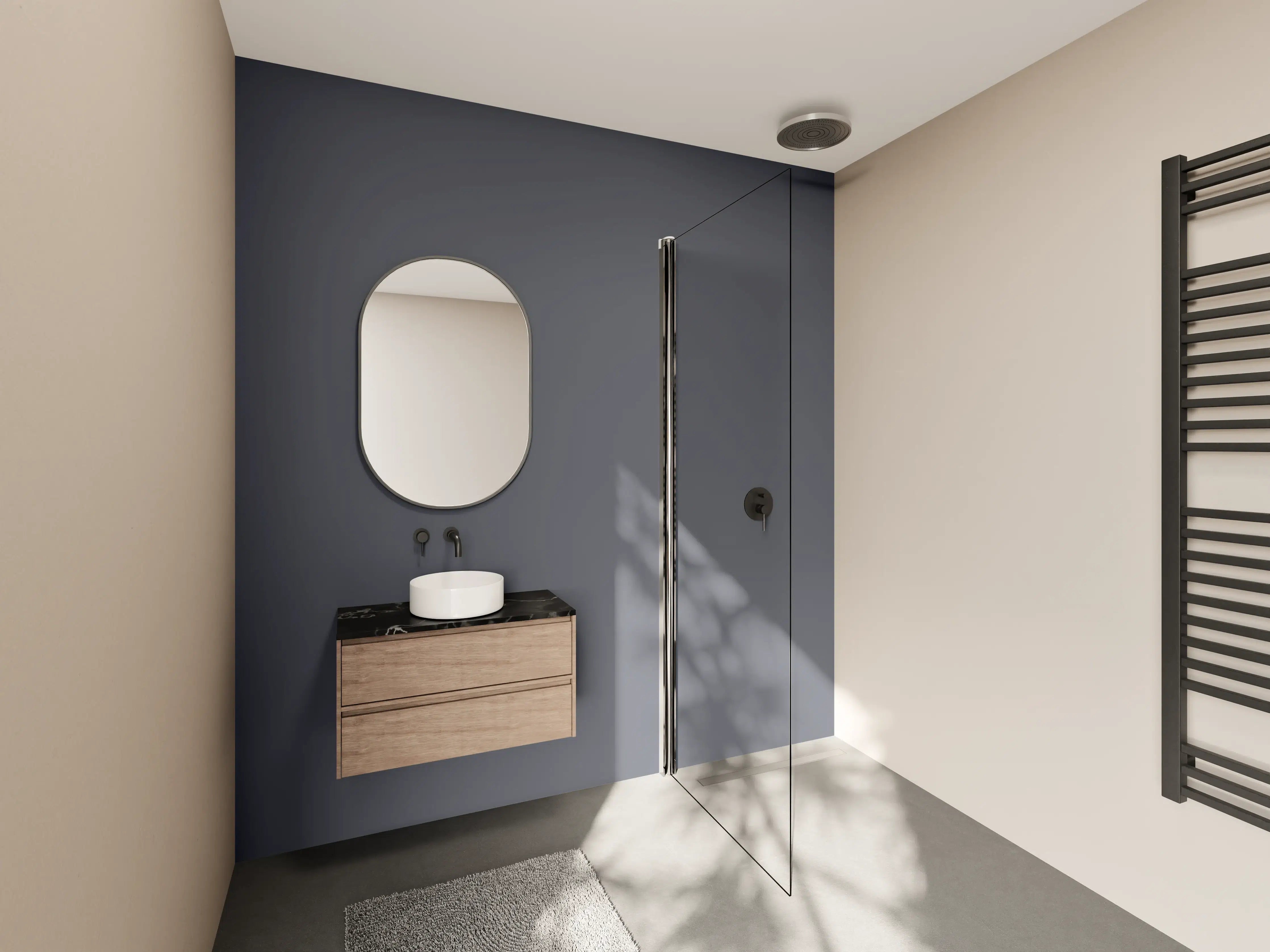 Wandverkleidung Bad - RAL 7015 (Schiefergrau)