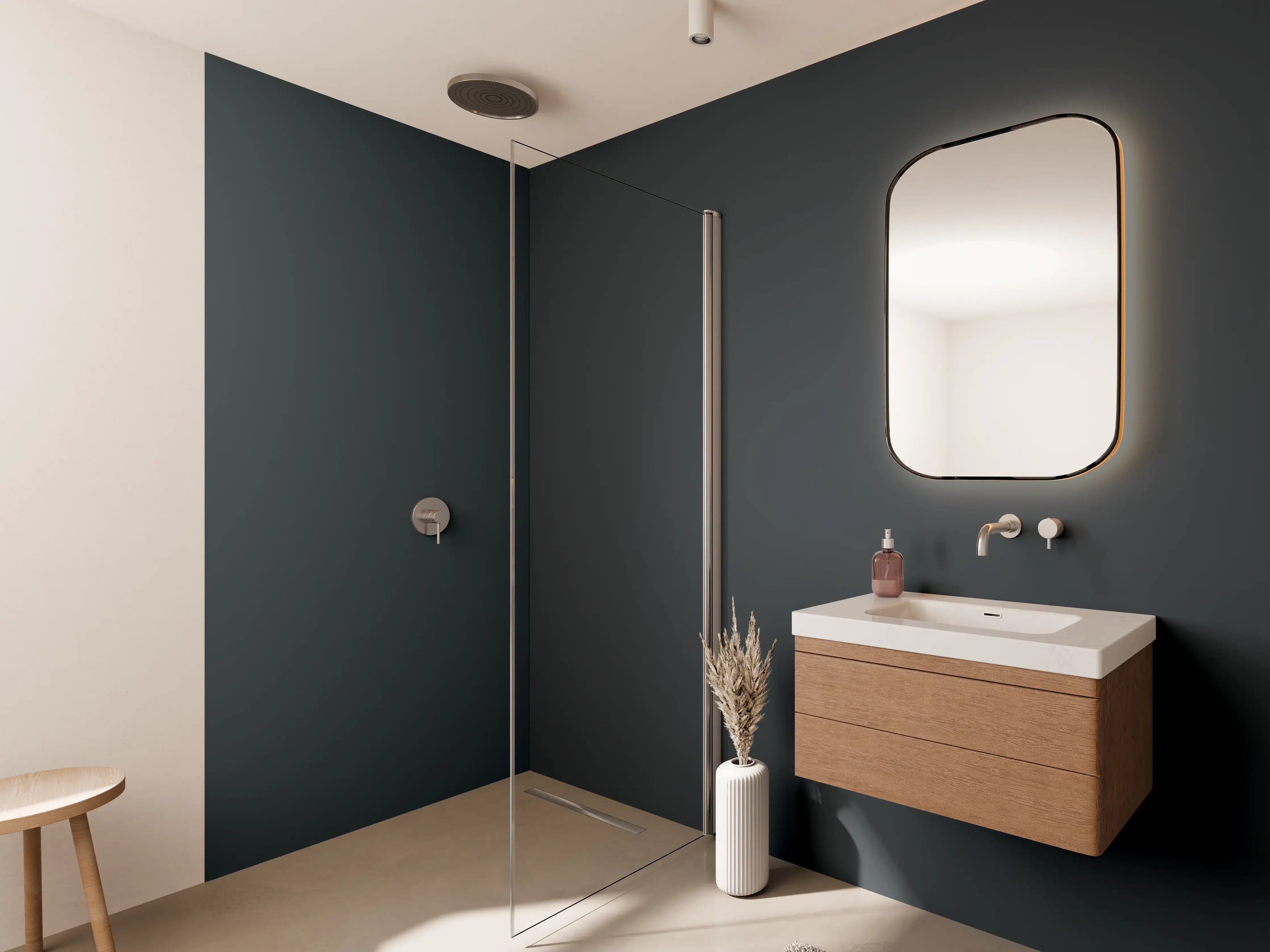 Wandverkleidung Bad - RAL 7026 (Granitgrau)