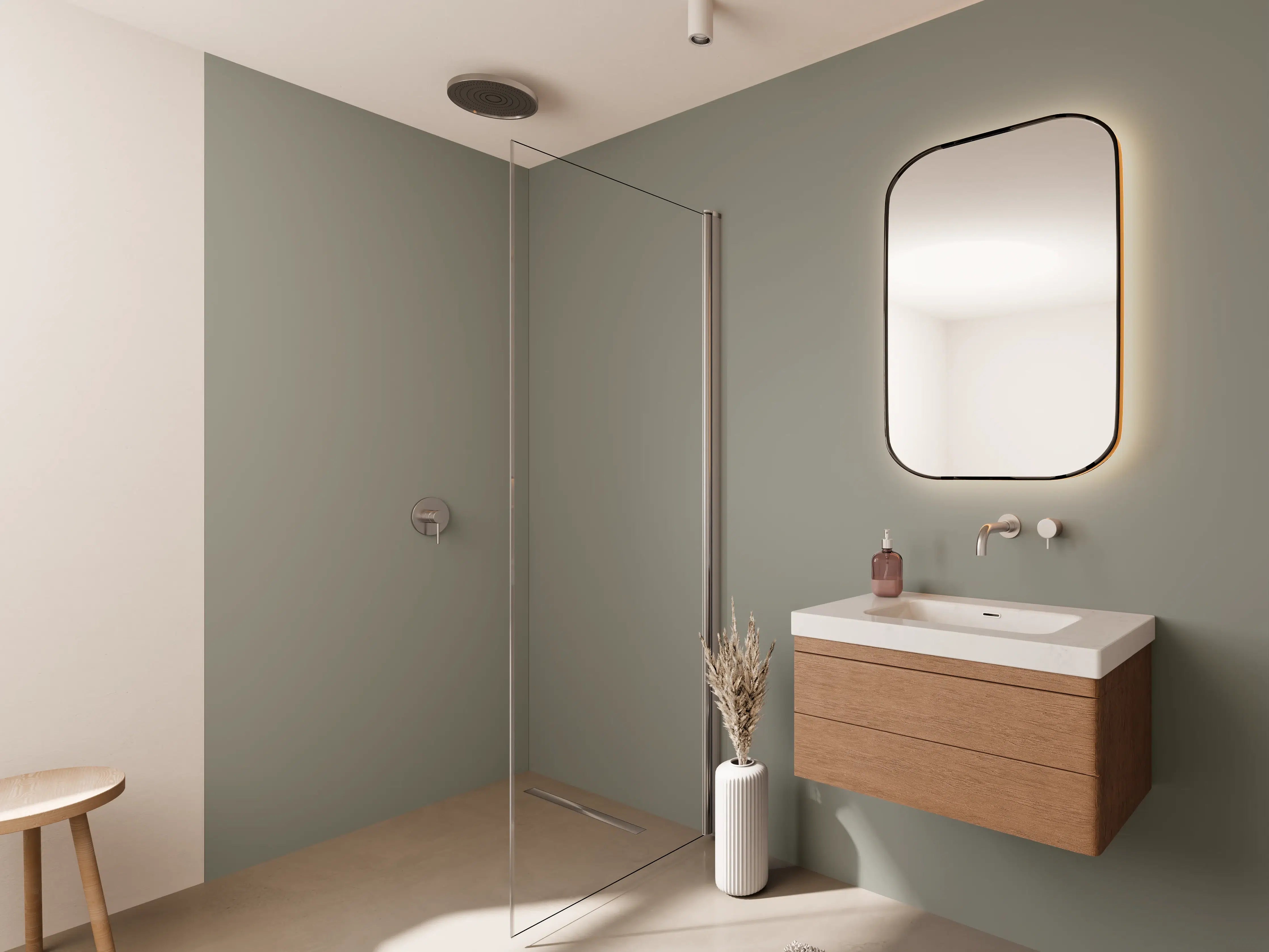 Wandverkleidung Bad - RAL 7030 (Steingrau)